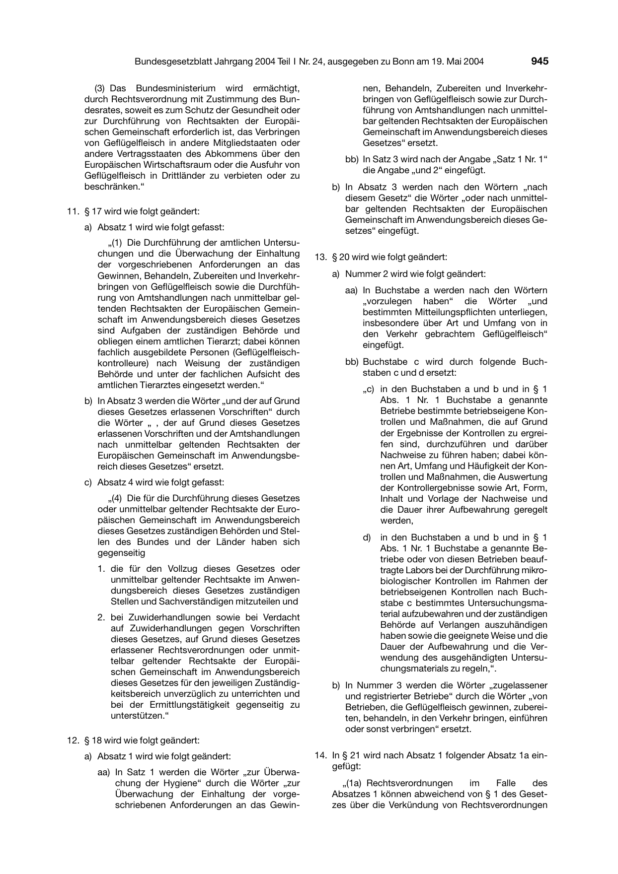 BGBl. 2004, Seite 945 — Originalseite als Abbildung