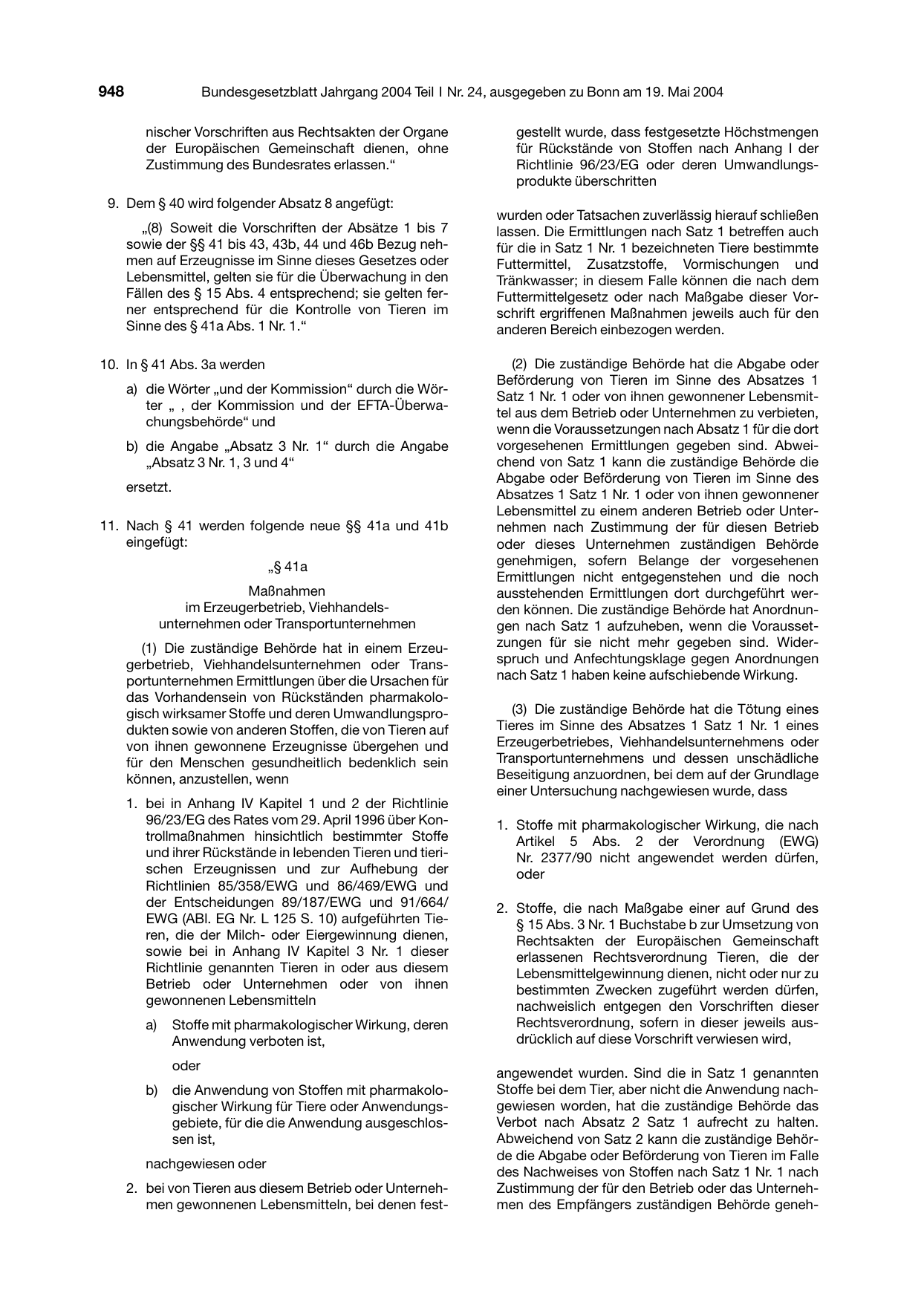 BGBl. 2004, Seite 948 — Originalseite als Abbildung