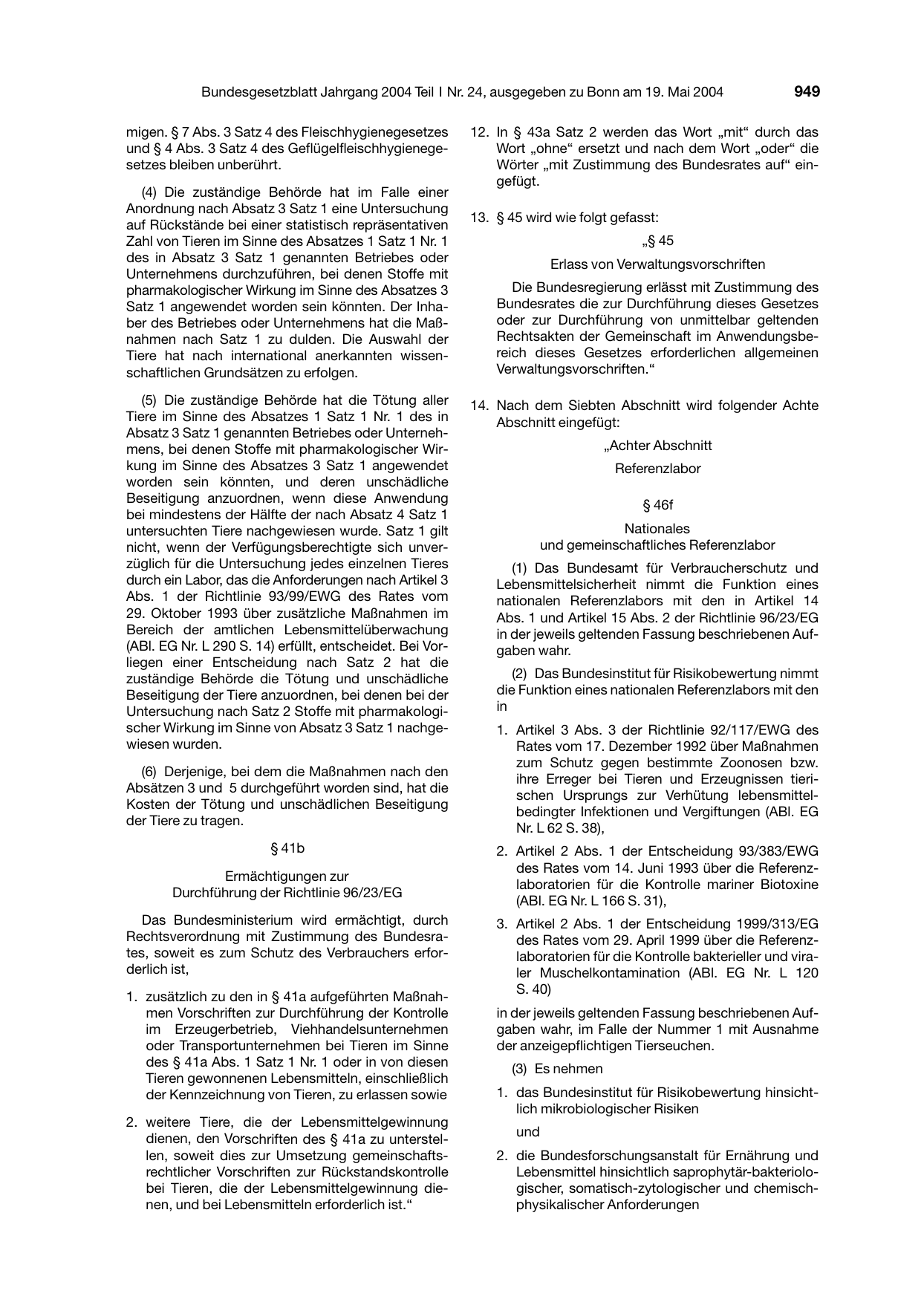 BGBl. 2004, Seite 949 — Originalseite als Abbildung