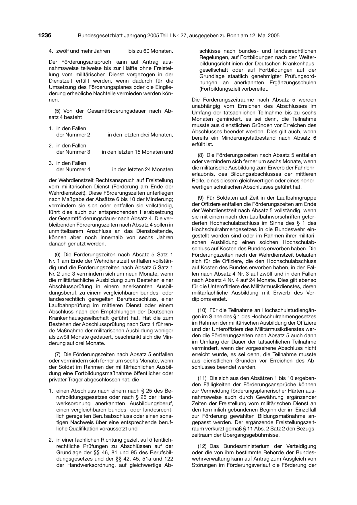 BGBl. 2005, Seite 1236 — Originalseite als Abbildung