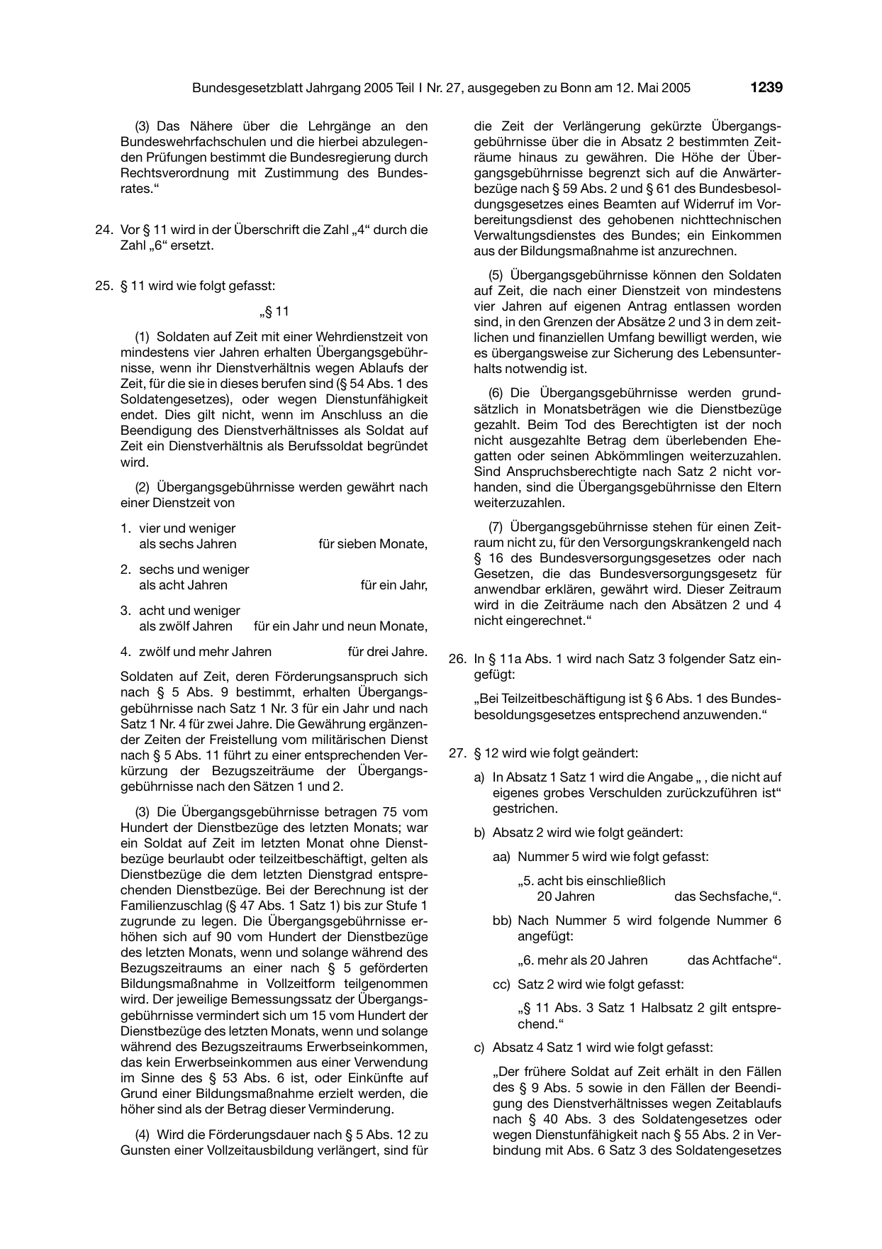 BGBl. 2005, Seite 1239 — Originalseite als Abbildung