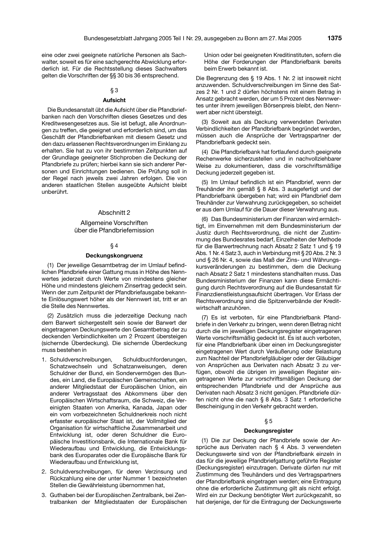 BGBl. 2005, Seite 1375 — Originalseite als Abbildung