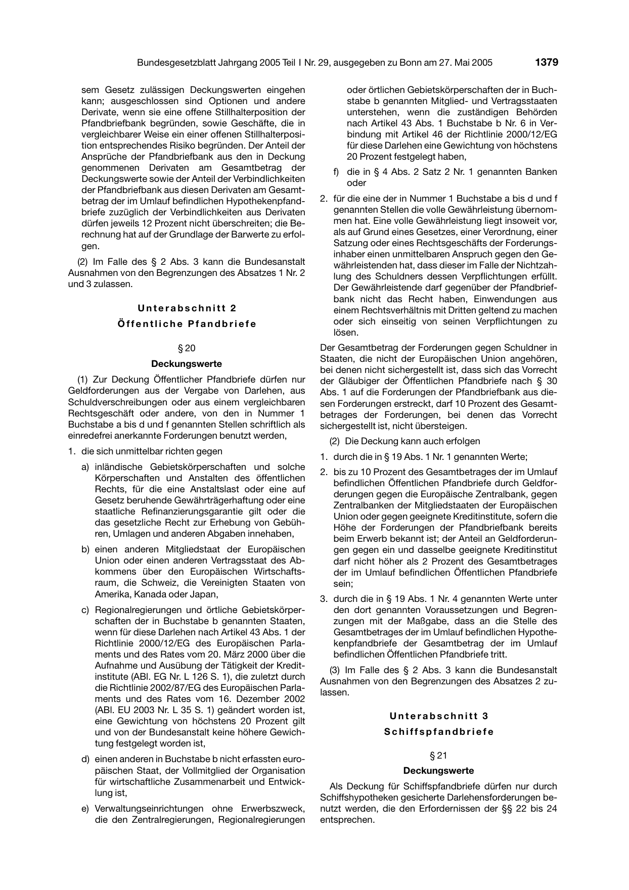 BGBl. 2005, Seite 1379 — Originalseite als Abbildung