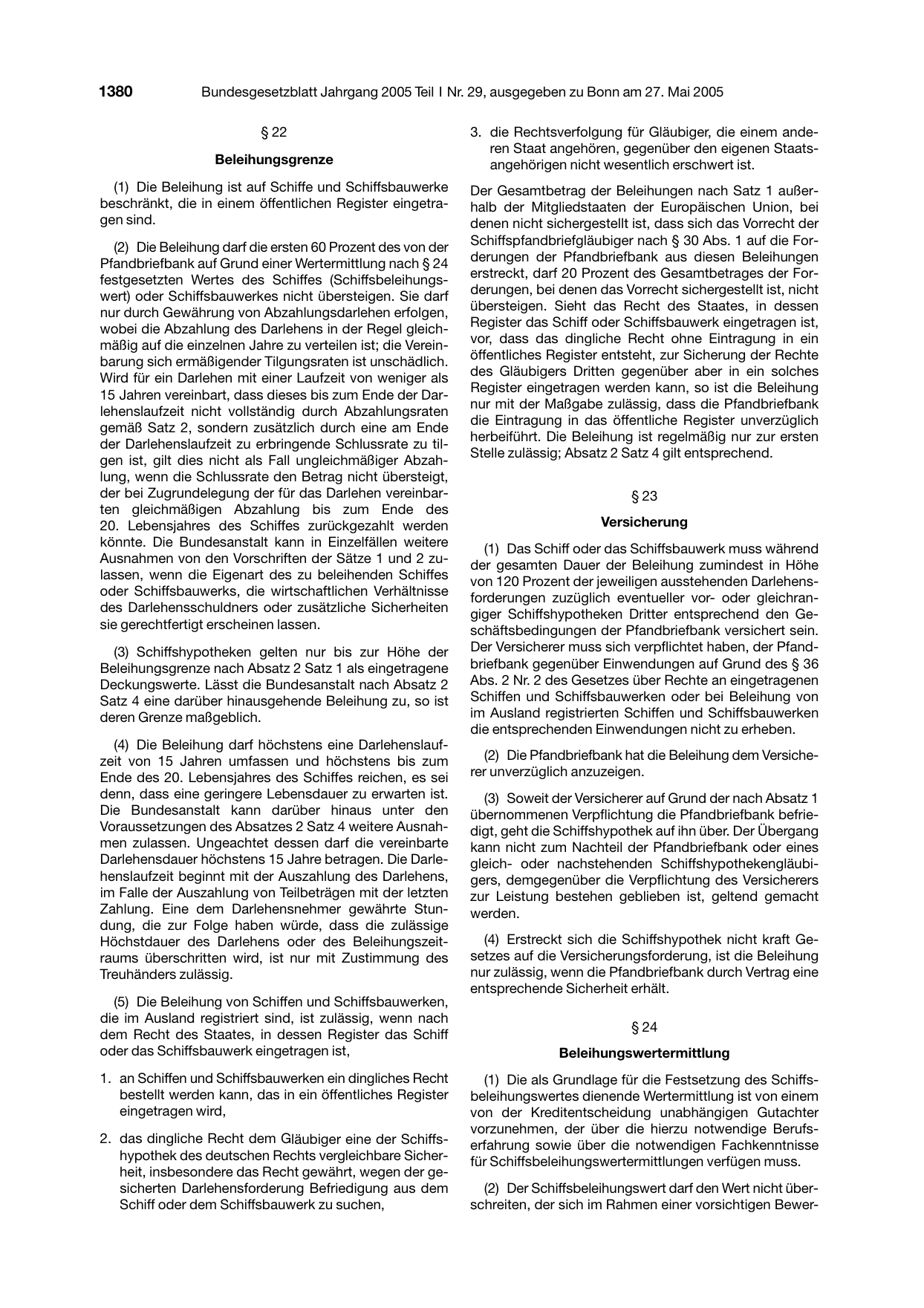 BGBl. 2005, Seite 1380 — Originalseite als Abbildung