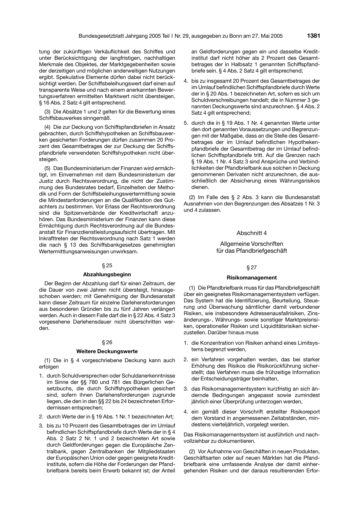 BGBl. 2005, Seite 1381 — Originalseite als Abbildung