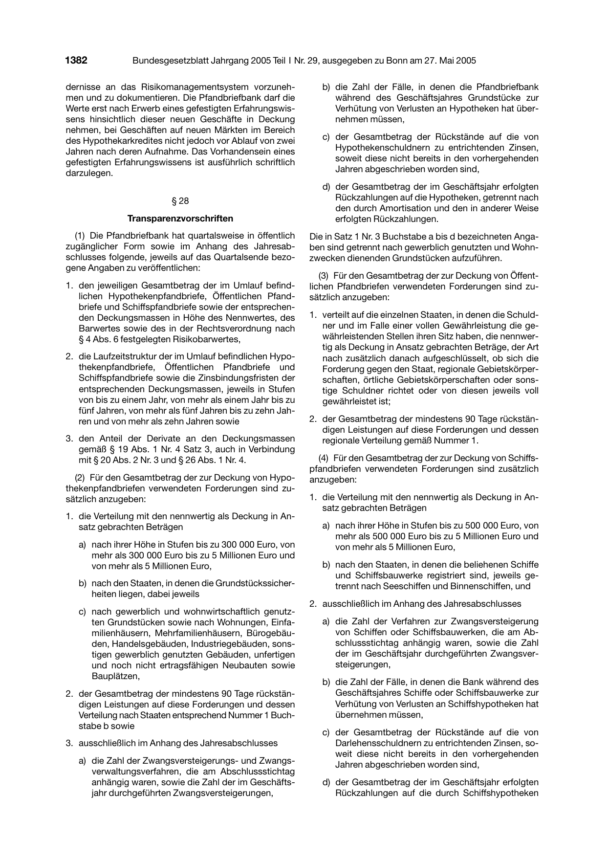 BGBl. 2005, Seite 1382 — Originalseite als Abbildung