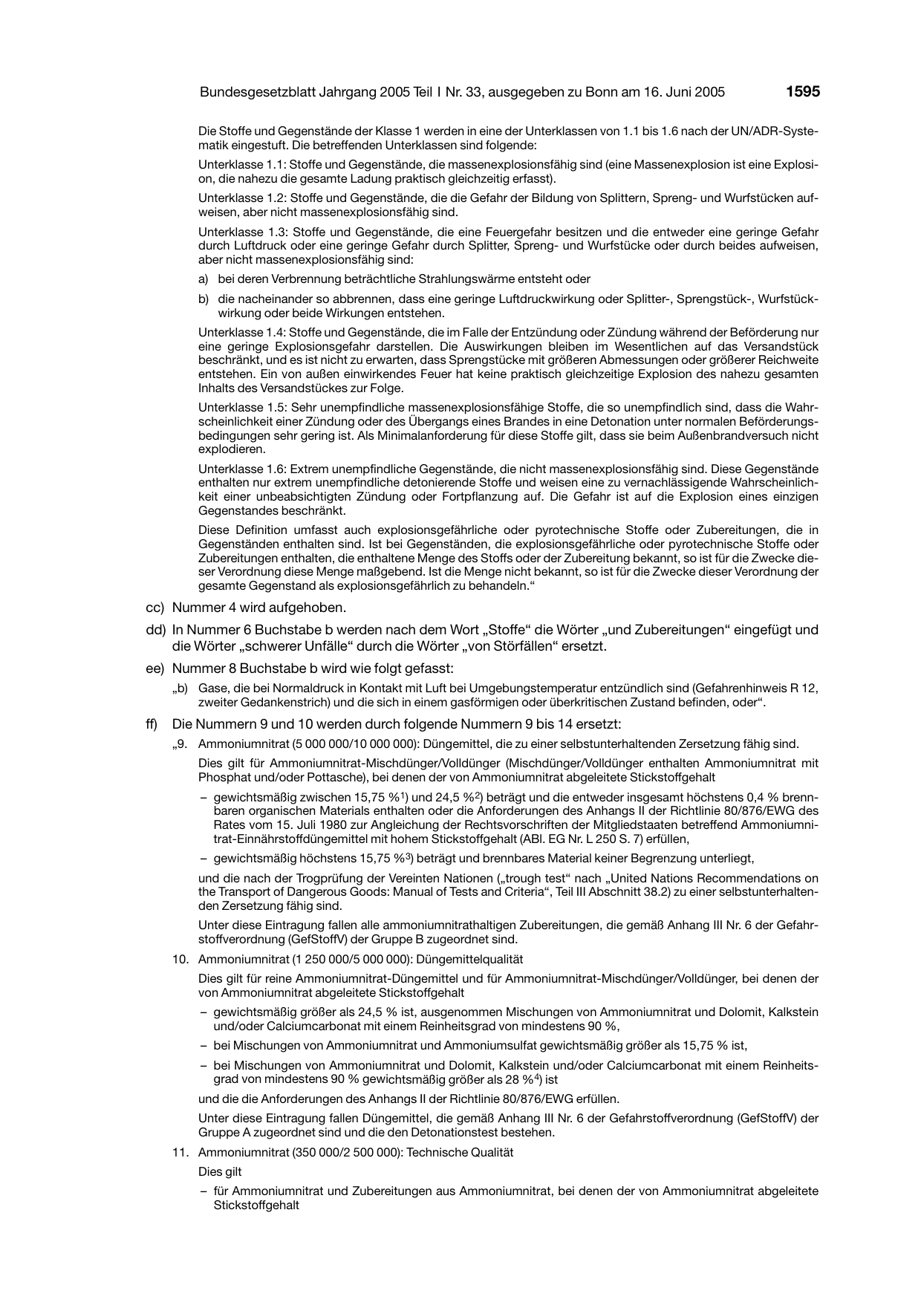 BGBl. 2005, Seite 1595 — Originalseite als Abbildung