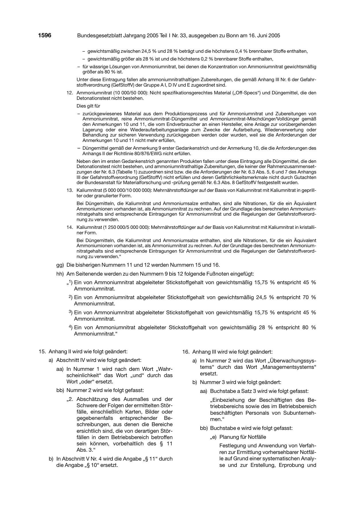 BGBl. 2005, Seite 1596 — Originalseite als Abbildung