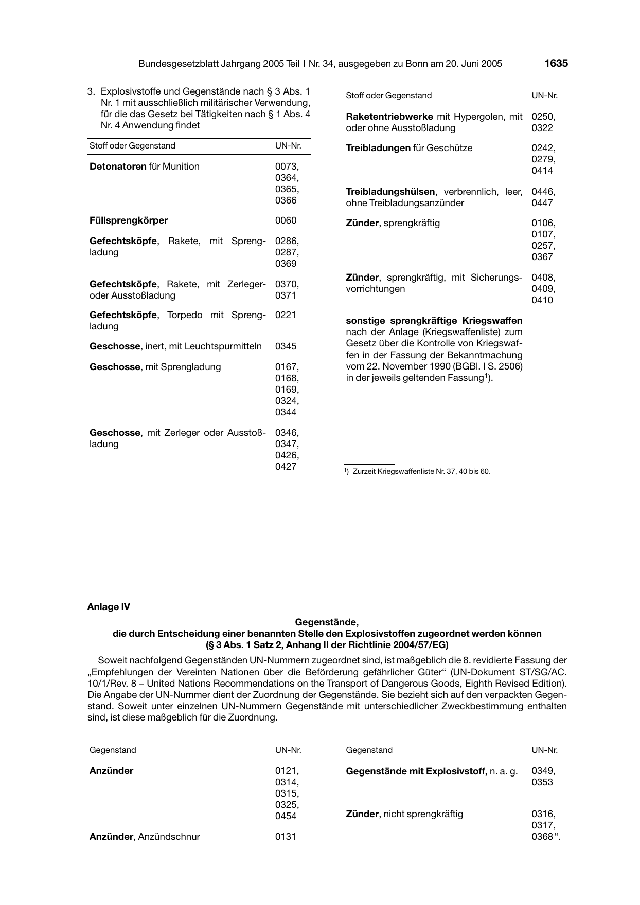 BGBl. 2005, Seite 1635 — Originalseite als Abbildung