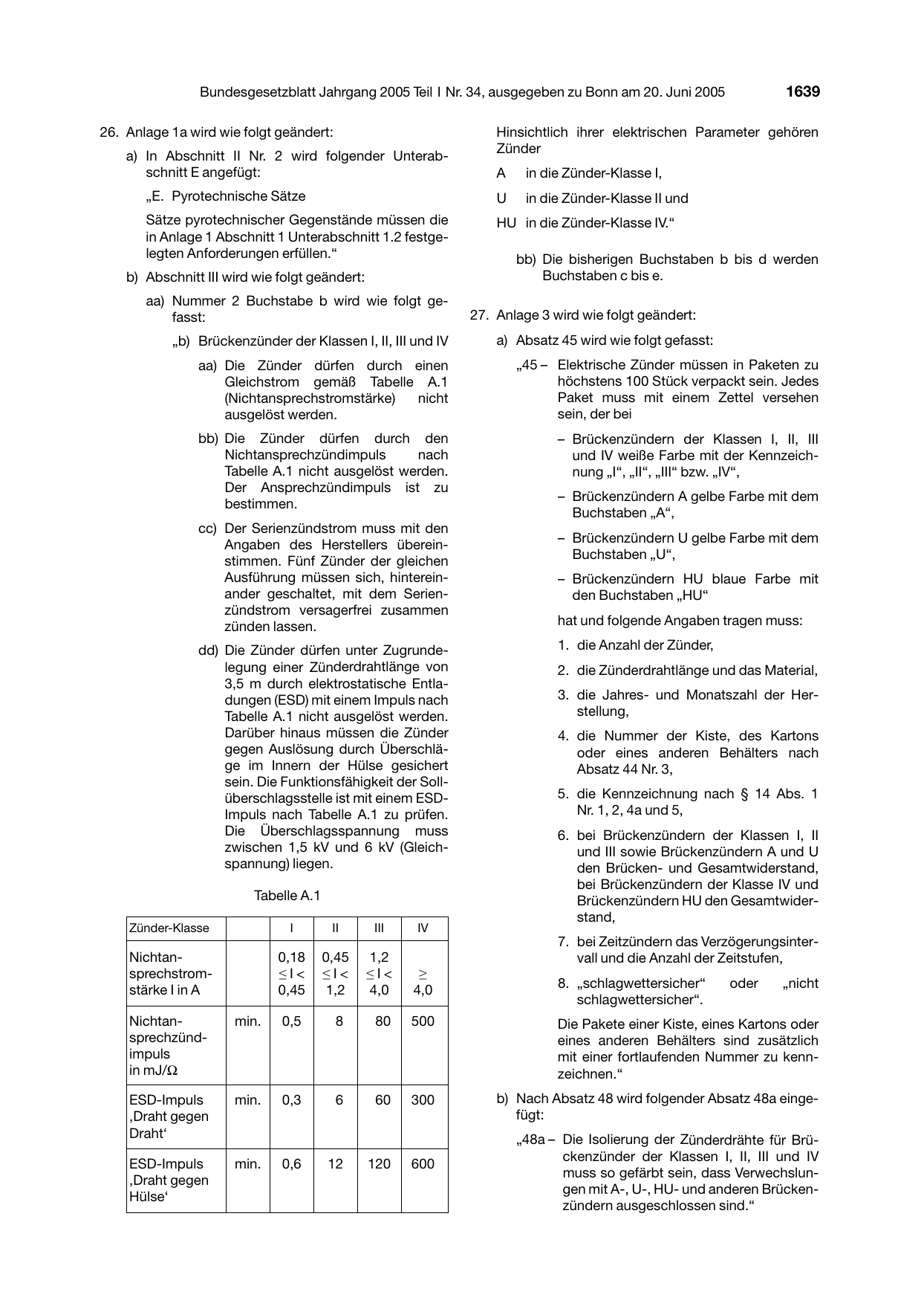 BGBl. 2005, Seite 1639 — Originalseite als Abbildung