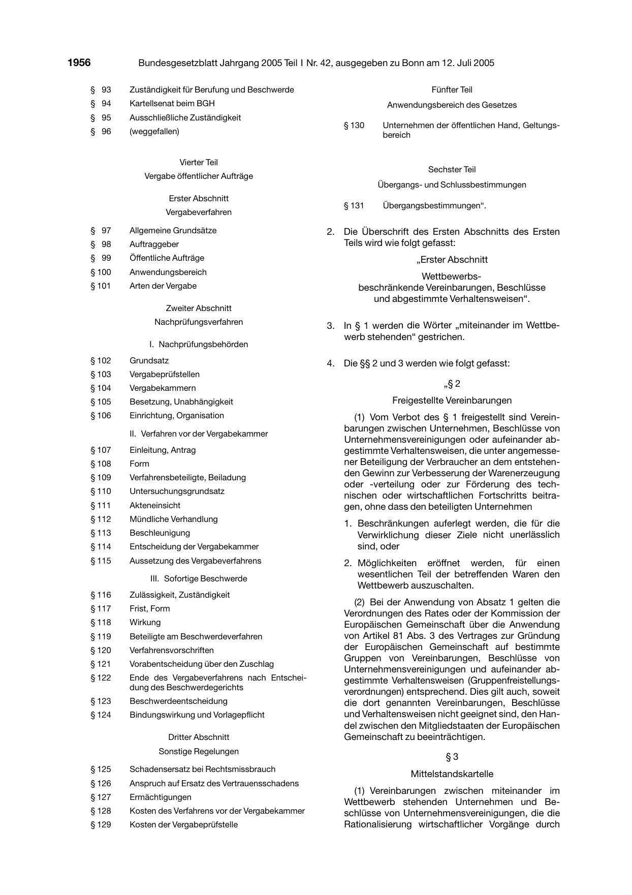 BGBl. 2005, Seite 1956 — Originalseite als Abbildung