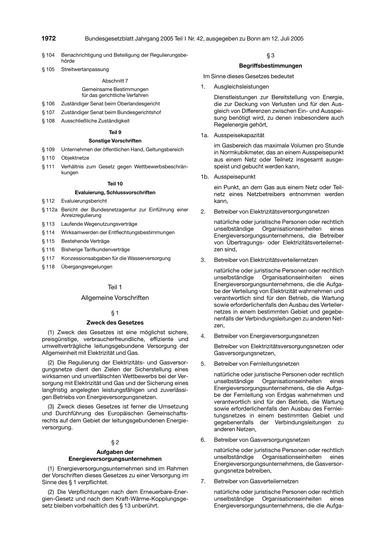 BGBl. 2005, Seite 1972 — Originalseite als Abbildung