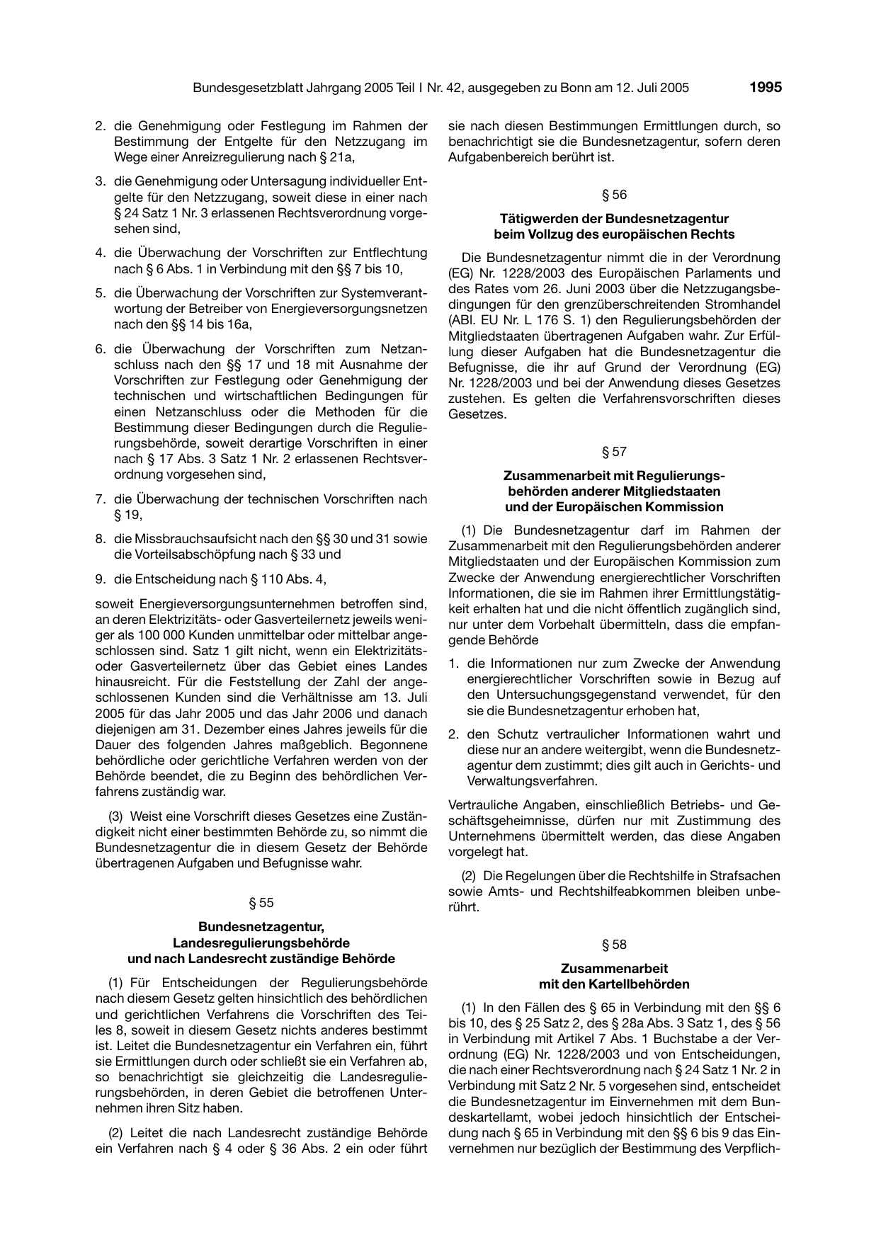 BGBl. 2005, Seite 1995 — Originalseite als Abbildung