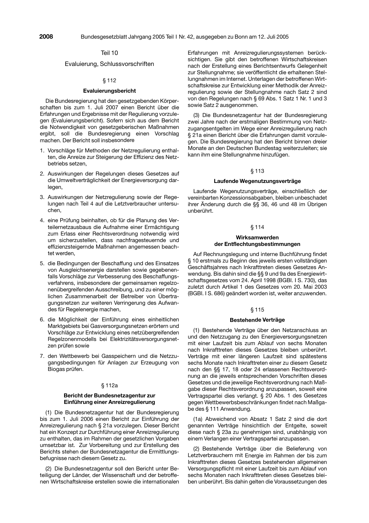 BGBl. 2005, Seite 2008 — Originalseite als Abbildung
