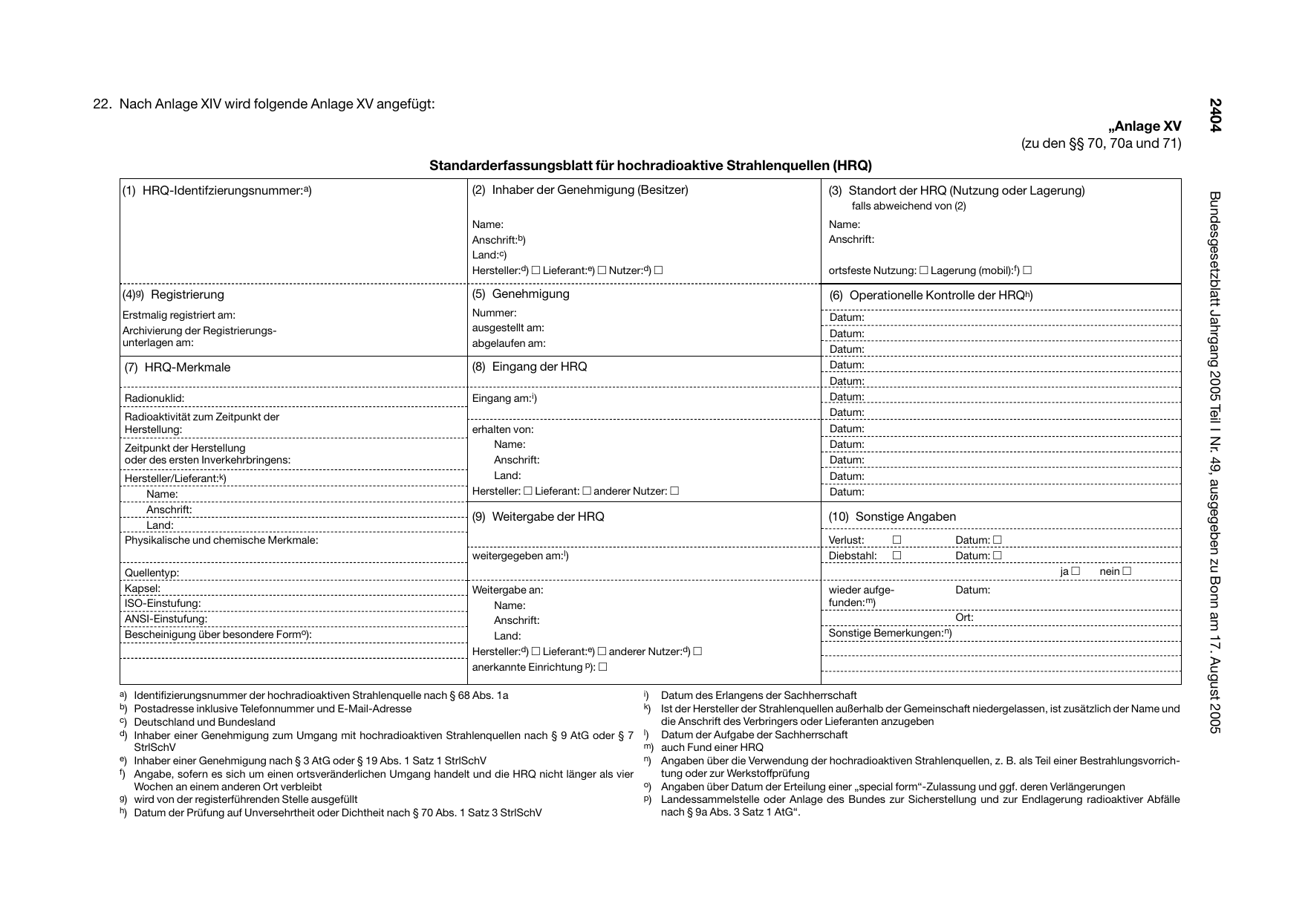 BGBl. 2005, Seite 2404 — Originalseite als Abbildung