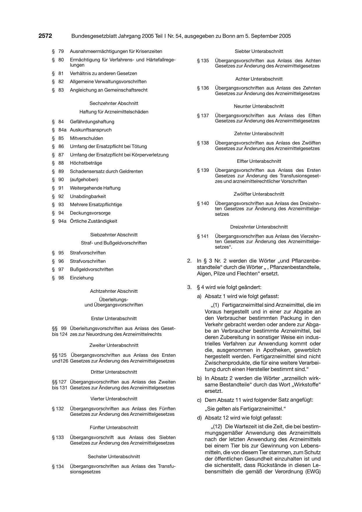 BGBl. 2005, Seite 2572 — Originalseite als Abbildung