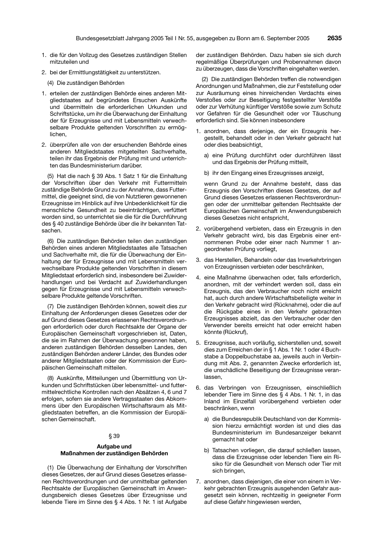 BGBl. 2005, Seite 2635 — Originalseite als Abbildung
