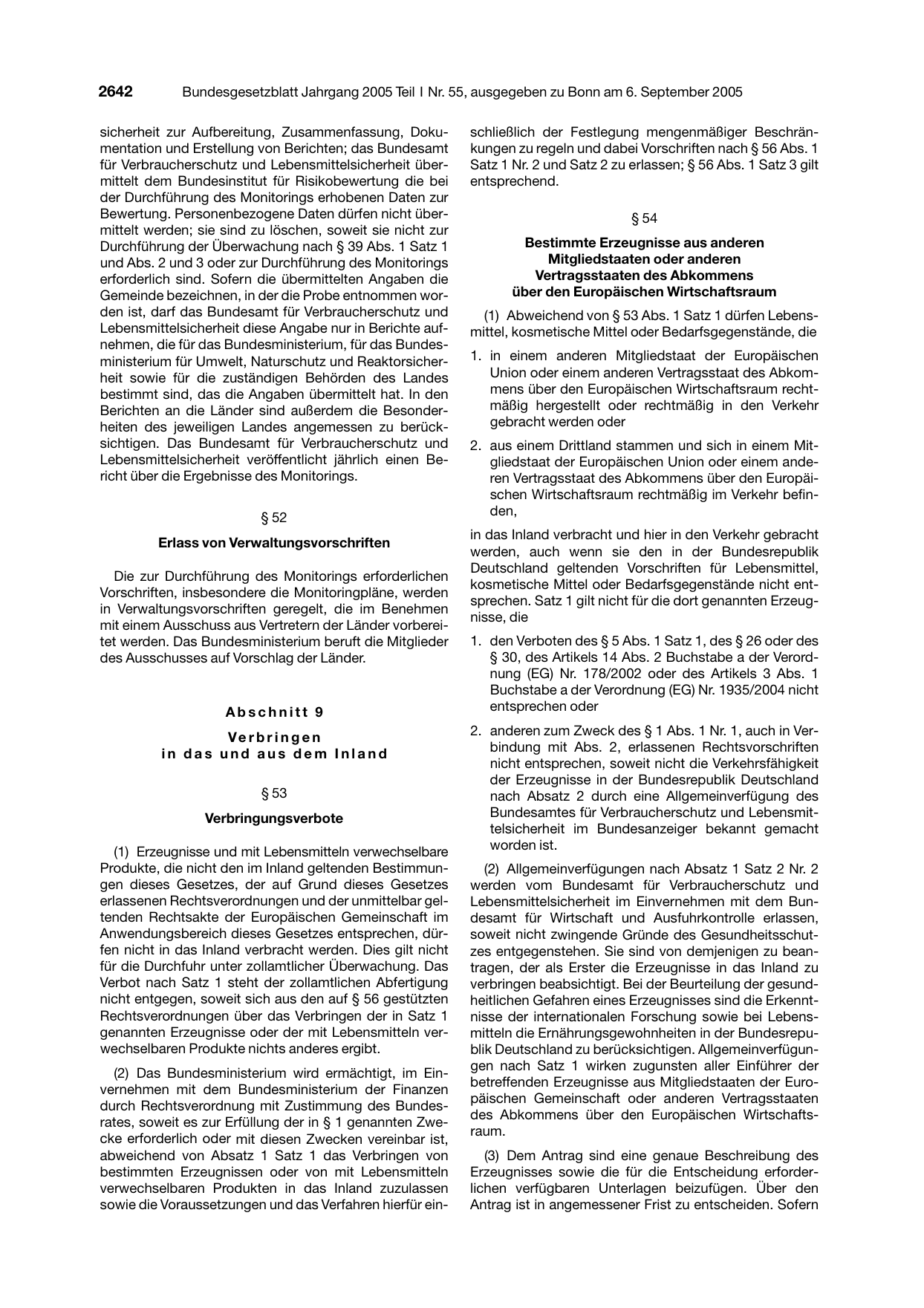 BGBl. 2005, Seite 2642 — Originalseite als Abbildung