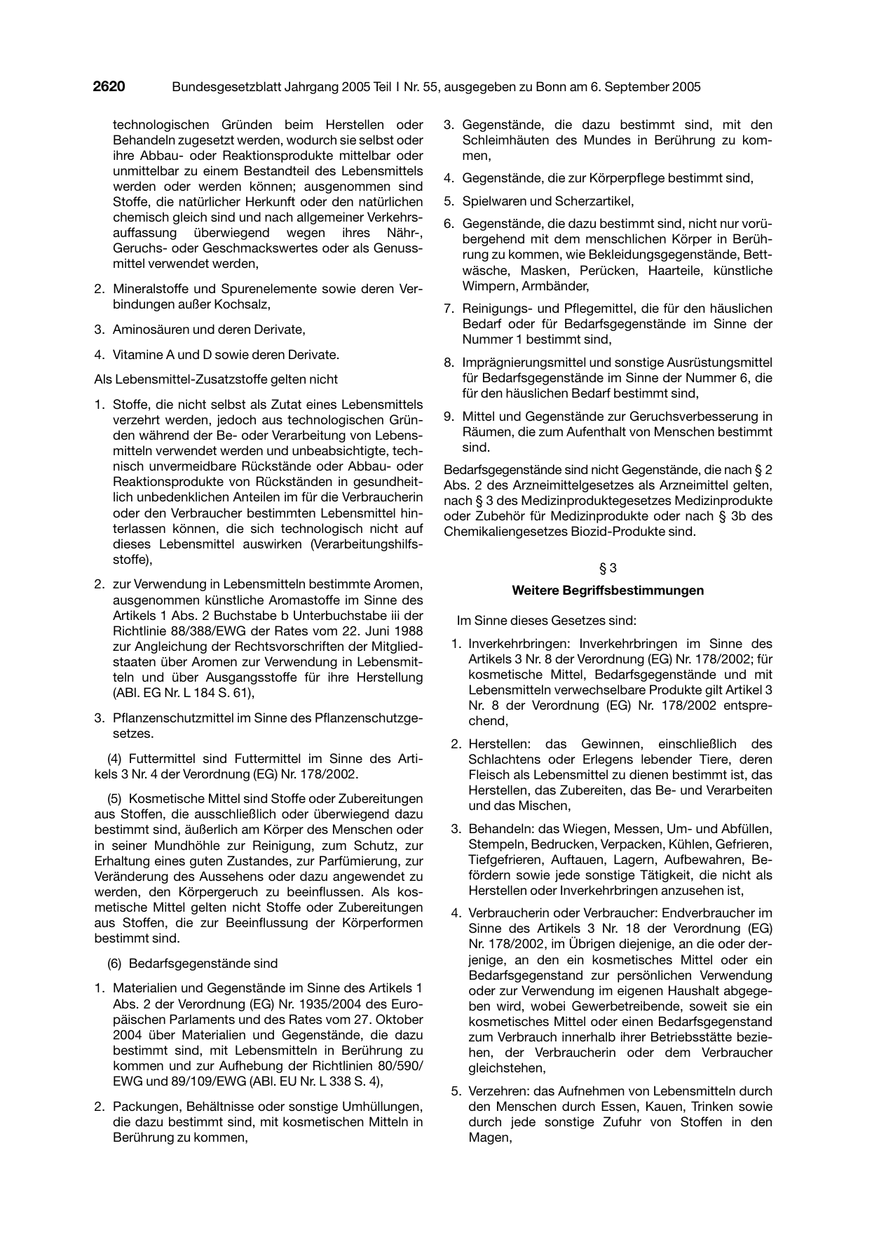 BGBl. 2005, Seite 2620 — Originalseite als Abbildung
