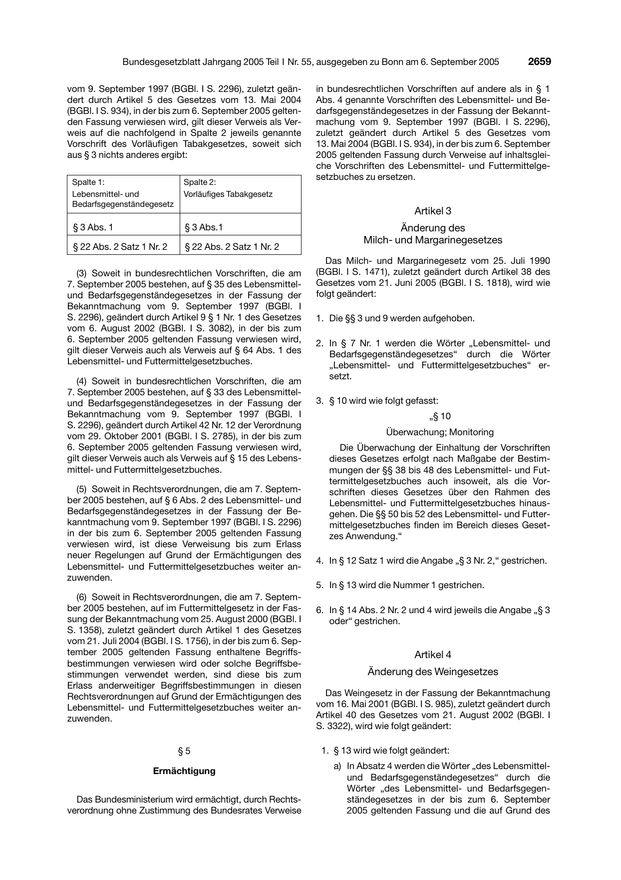 BGBl. 2005, Seite 2659 — Originalseite als Abbildung