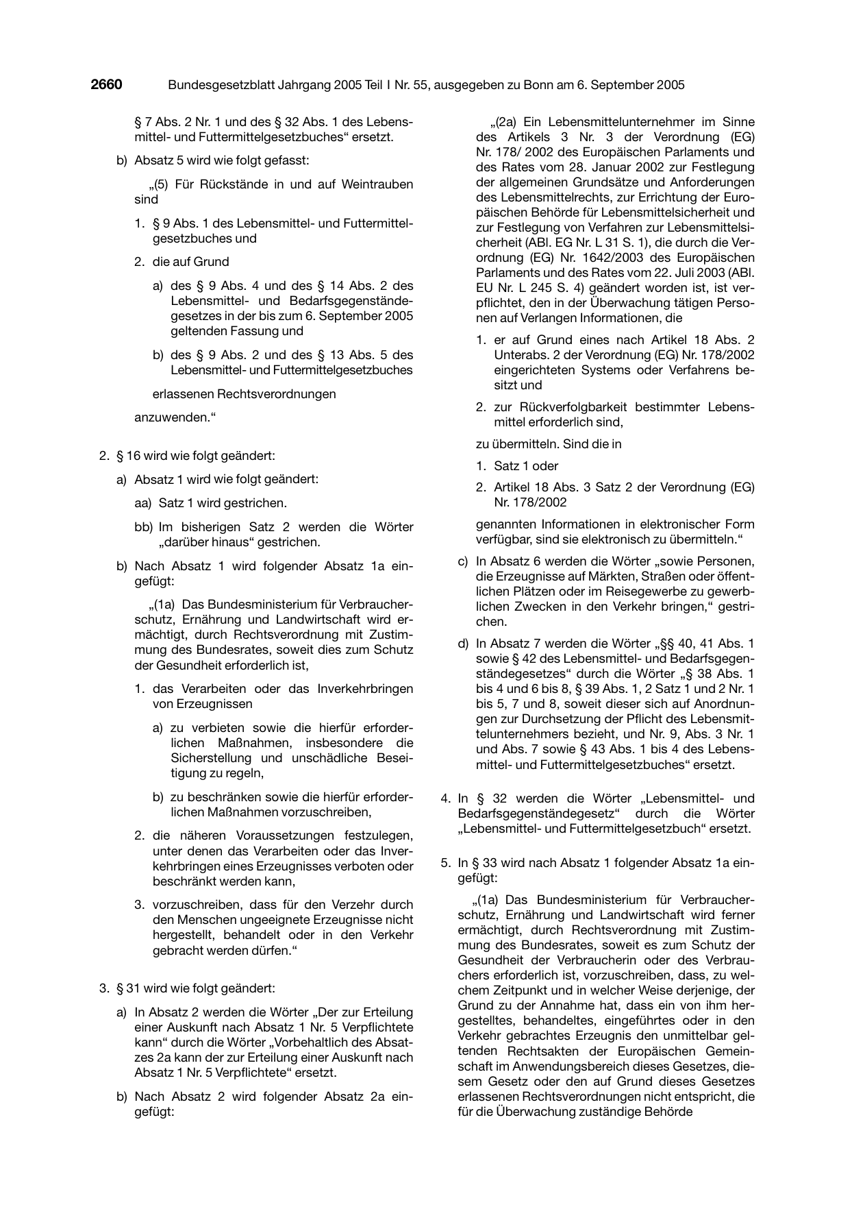 BGBl. 2005, Seite 2660 — Originalseite als Abbildung