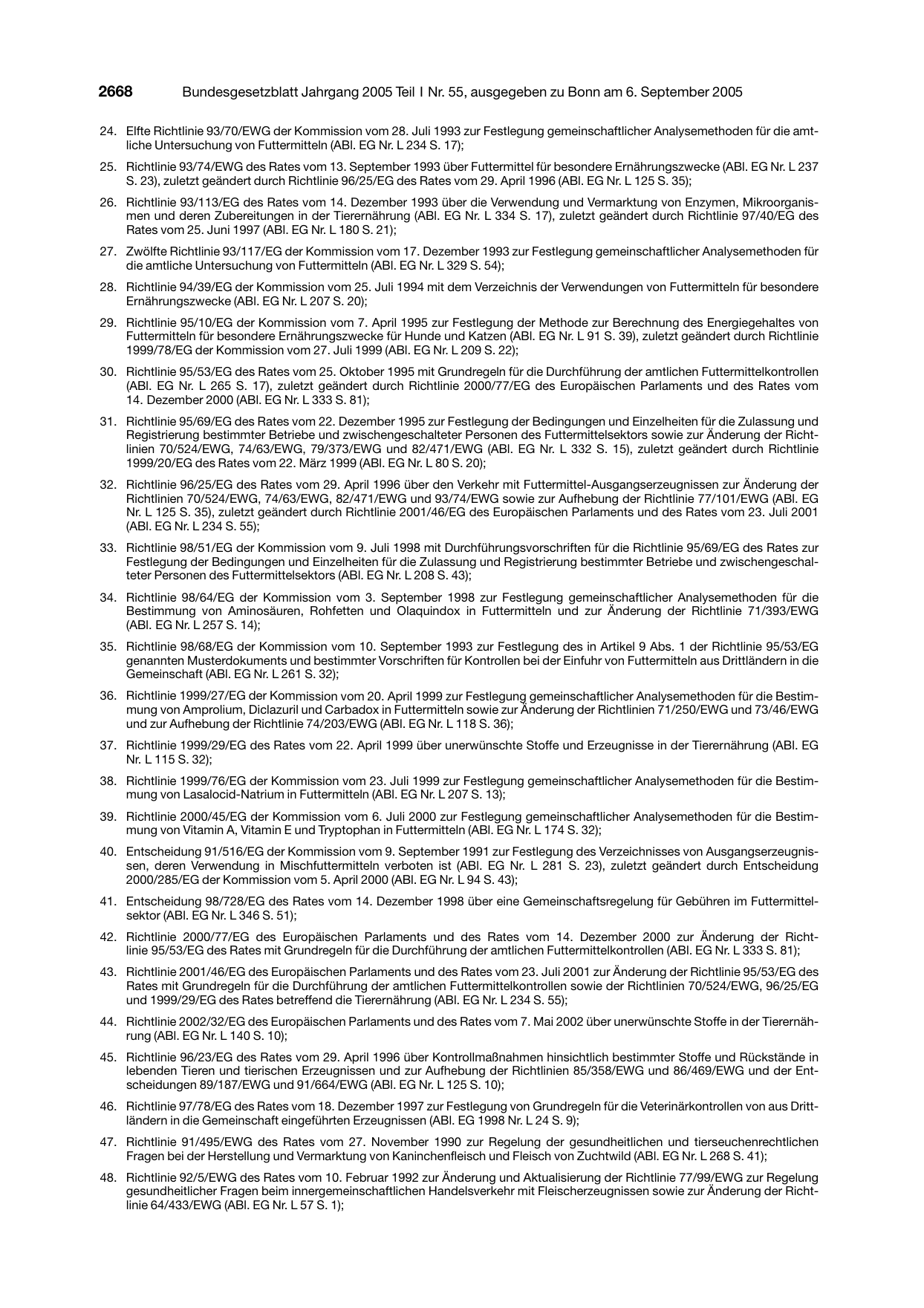 BGBl. 2005, Seite 2668 — Originalseite als Abbildung