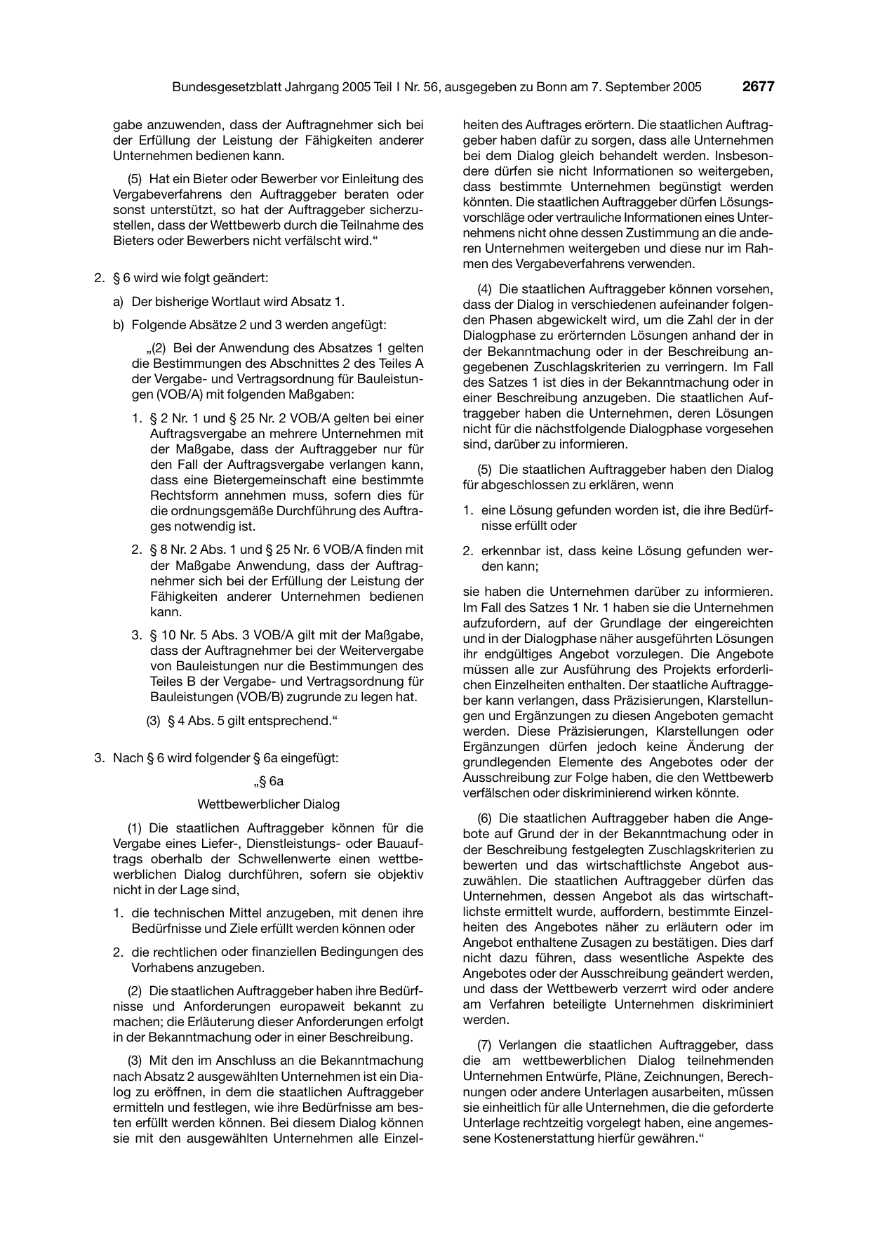 BGBl. 2005, Seite 2677 — Originalseite als Abbildung