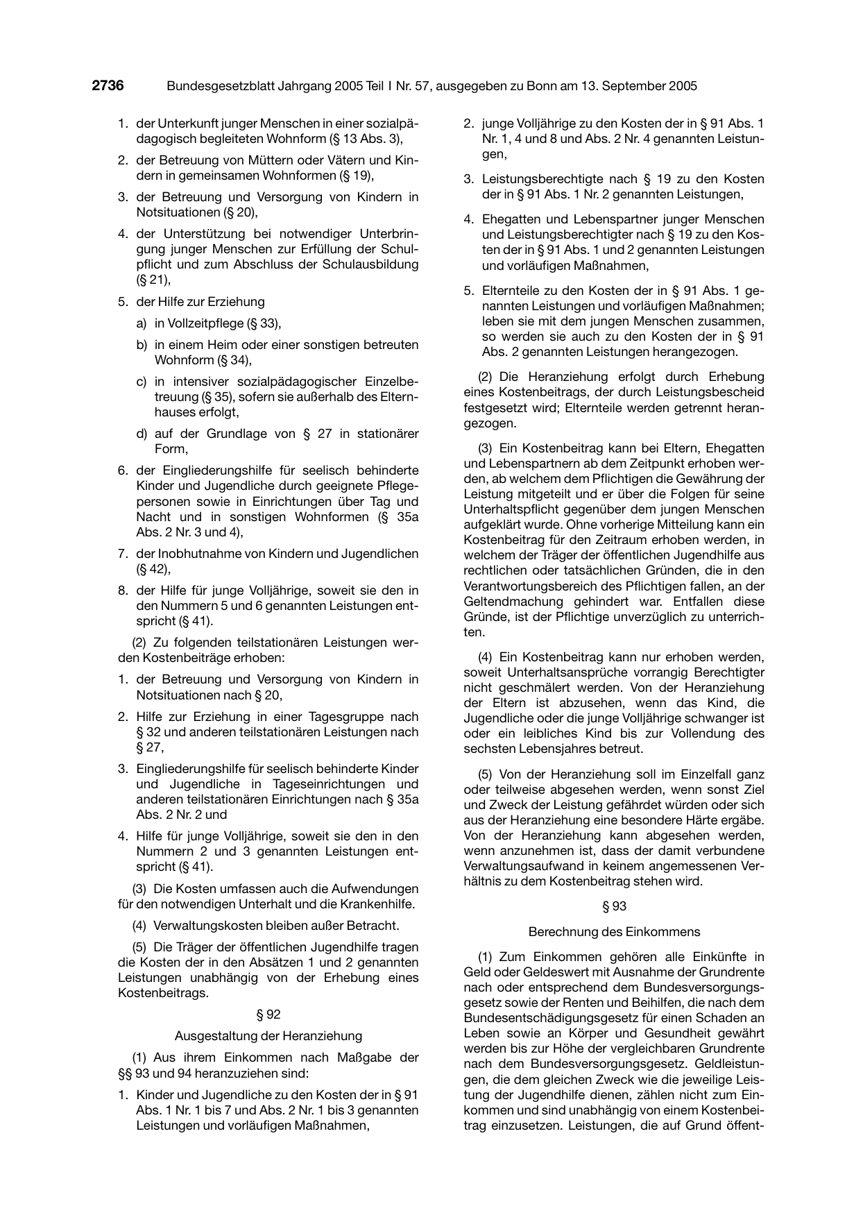 BGBl. 2005, Seite 2736 — Originalseite als Abbildung