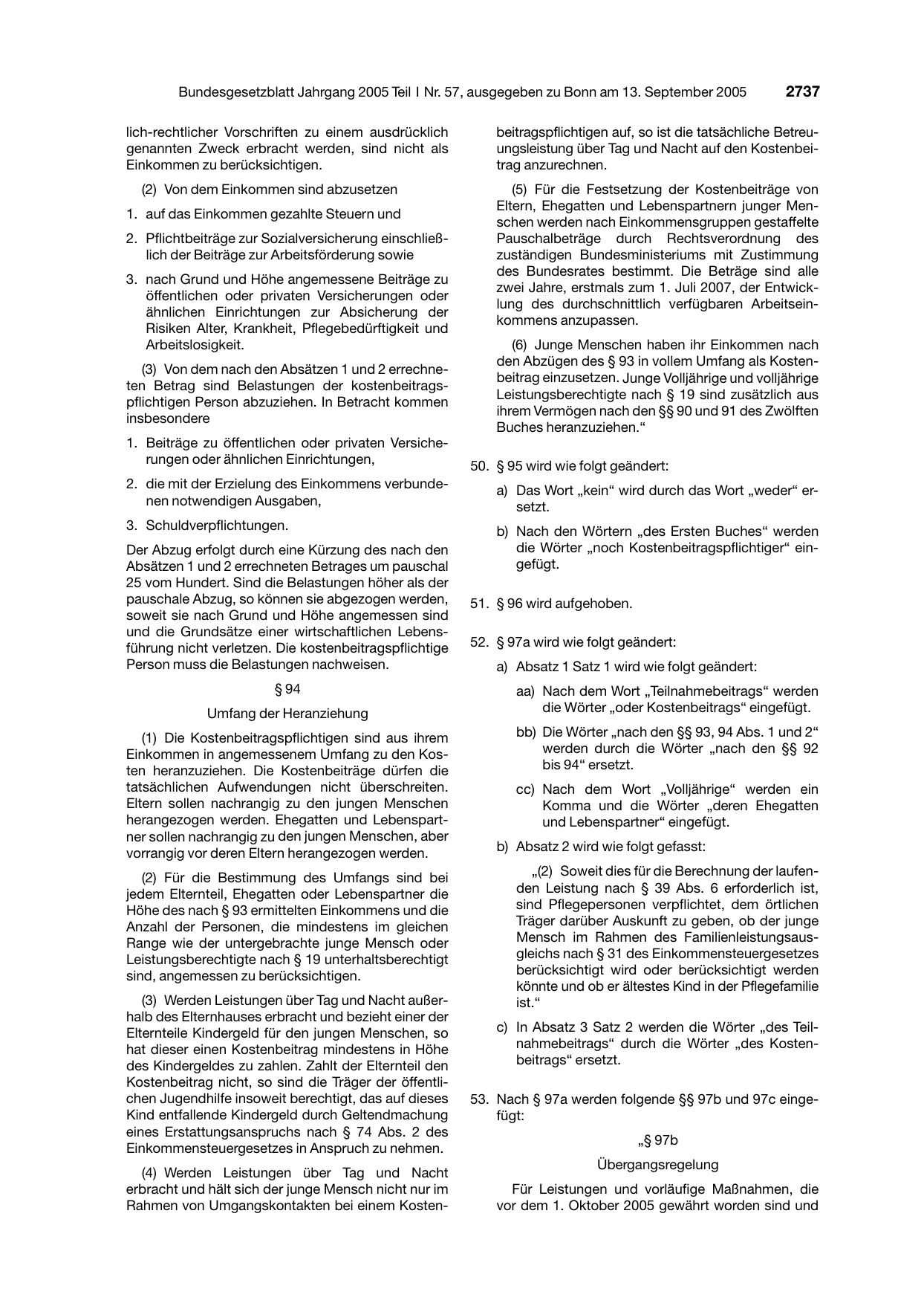 BGBl. 2005, Seite 2737 — Originalseite als Abbildung