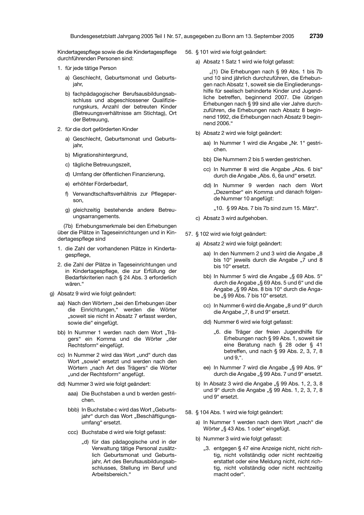 BGBl. 2005, Seite 2739 — Originalseite als Abbildung