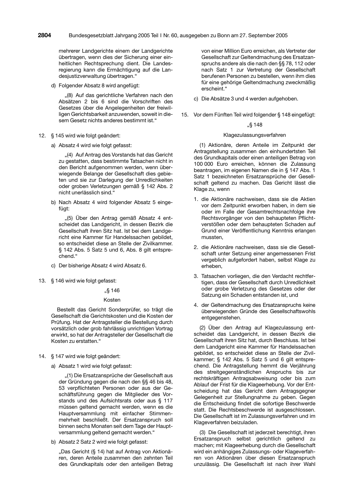 BGBl. 2005, Seite 2804 — Originalseite als Abbildung