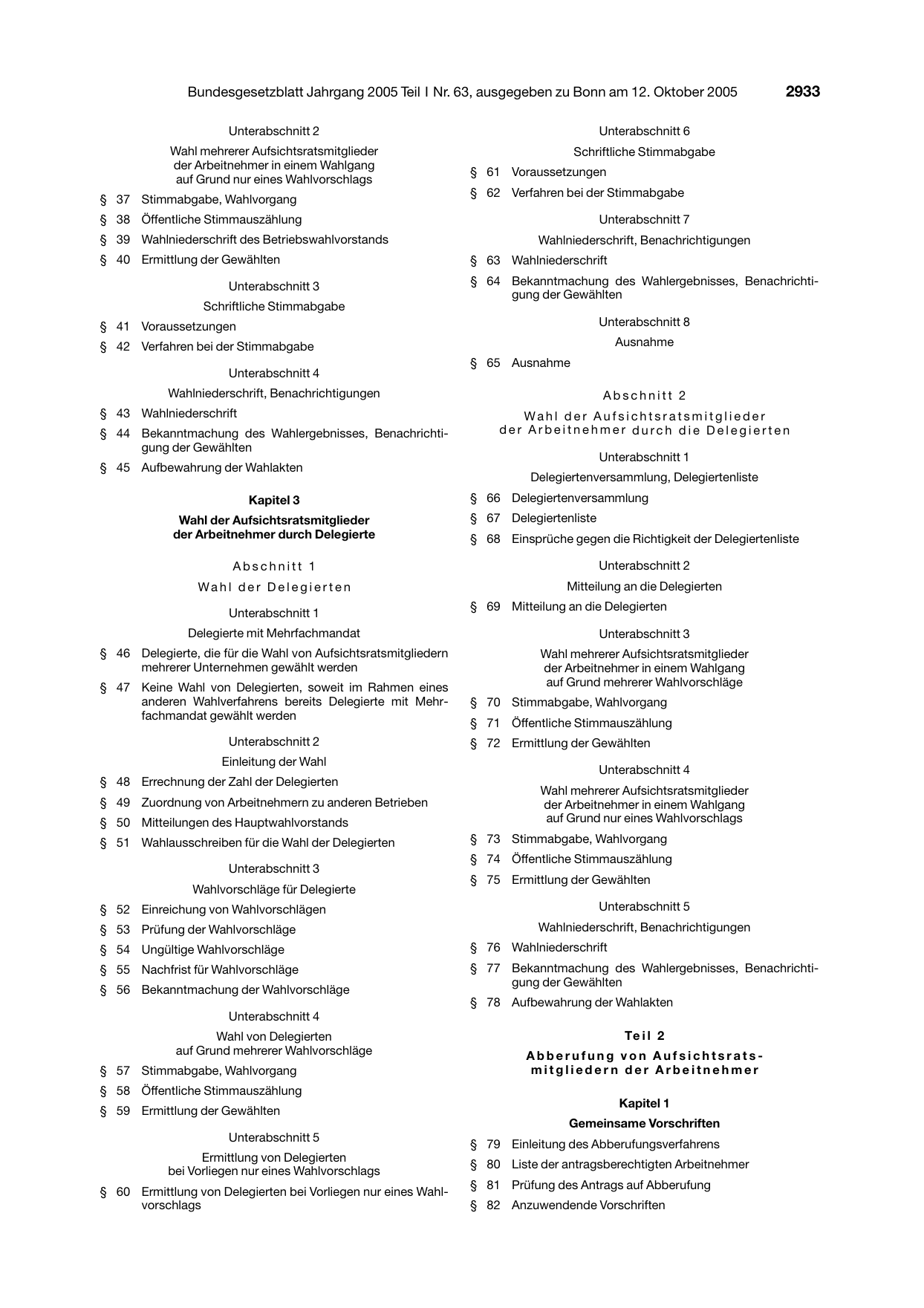 BGBl. 2005, Seite 2933 — Originalseite als Abbildung