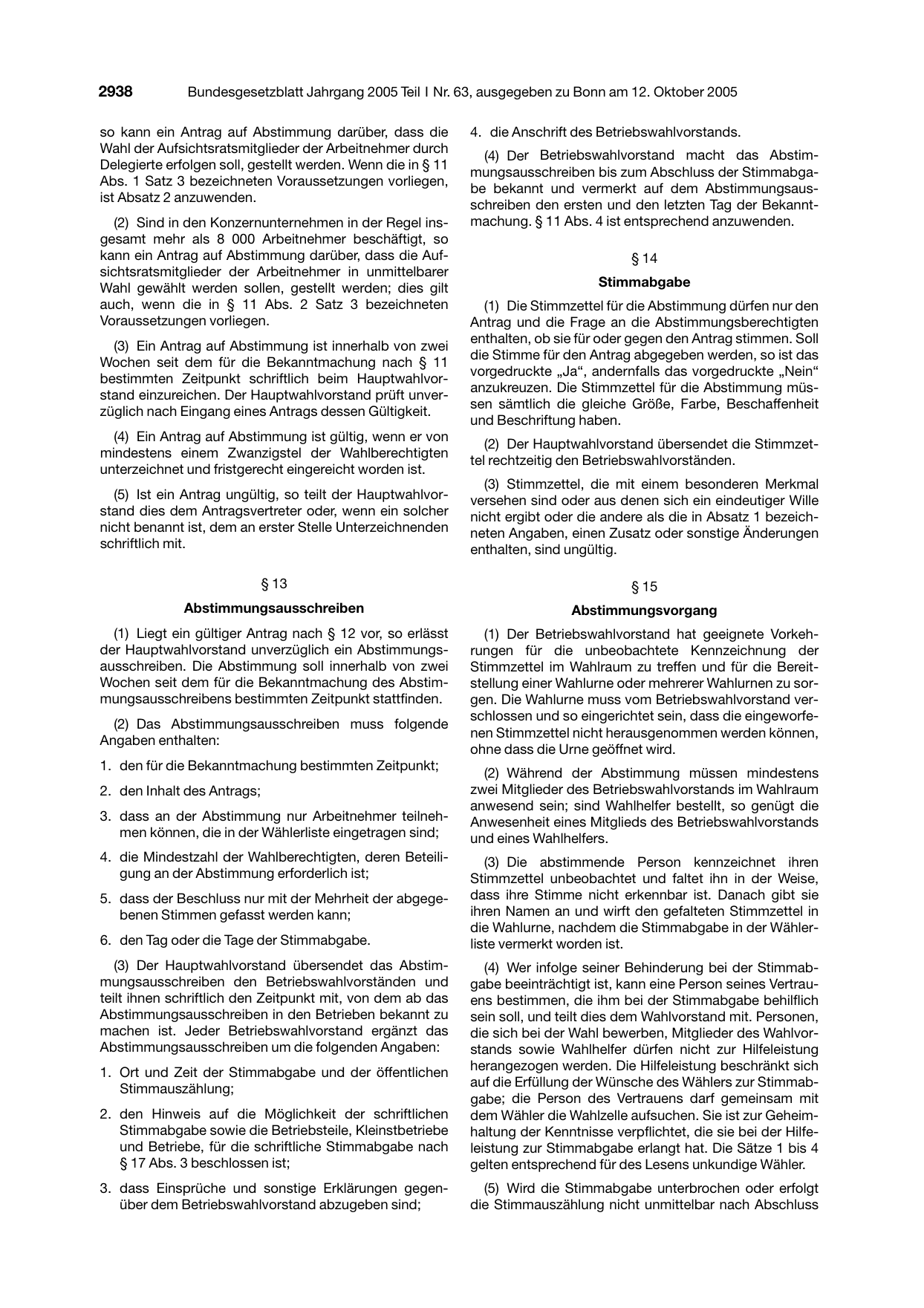 BGBl. 2005, Seite 2938 — Originalseite als Abbildung