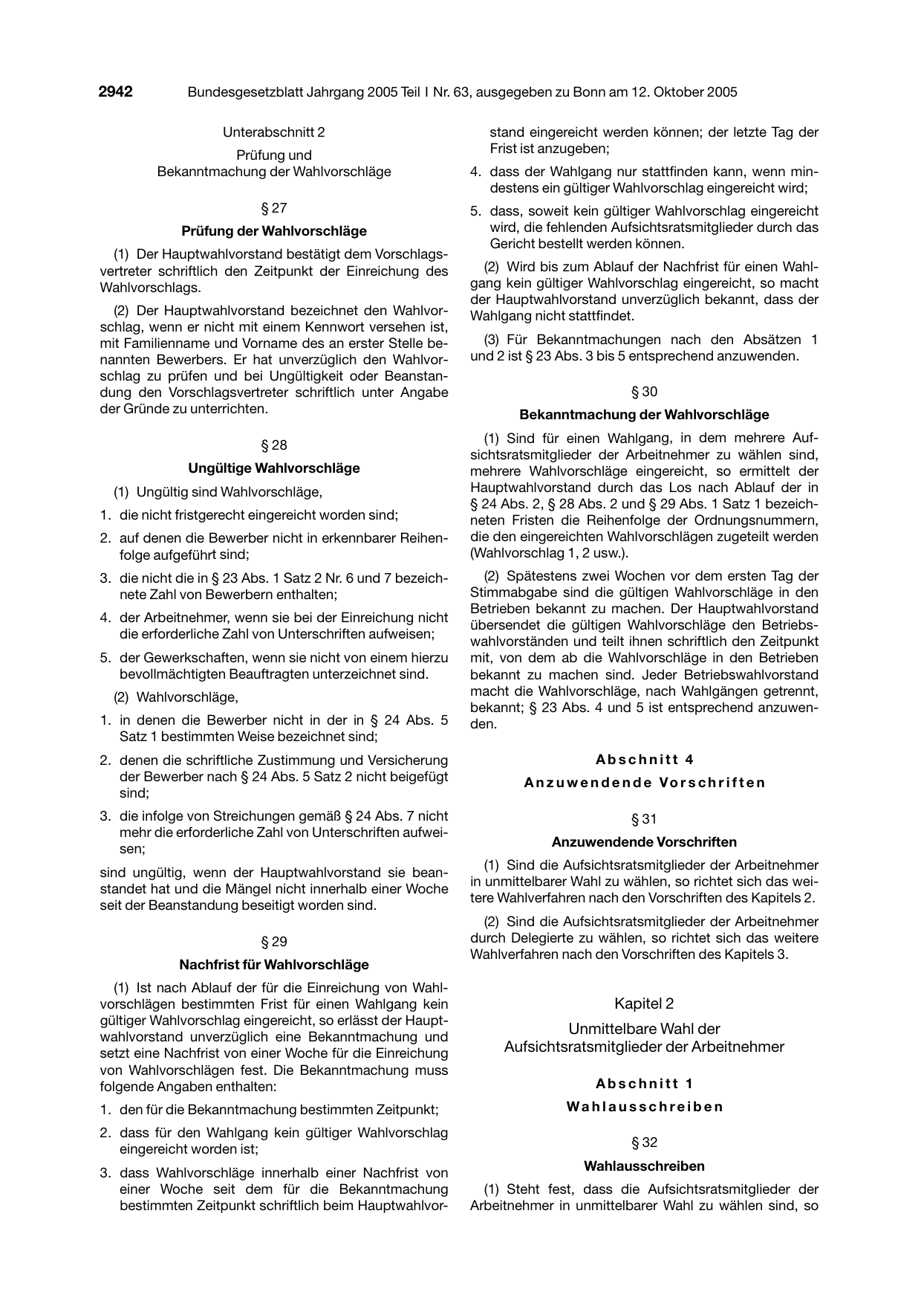 BGBl. 2005, Seite 2942 — Originalseite als Abbildung