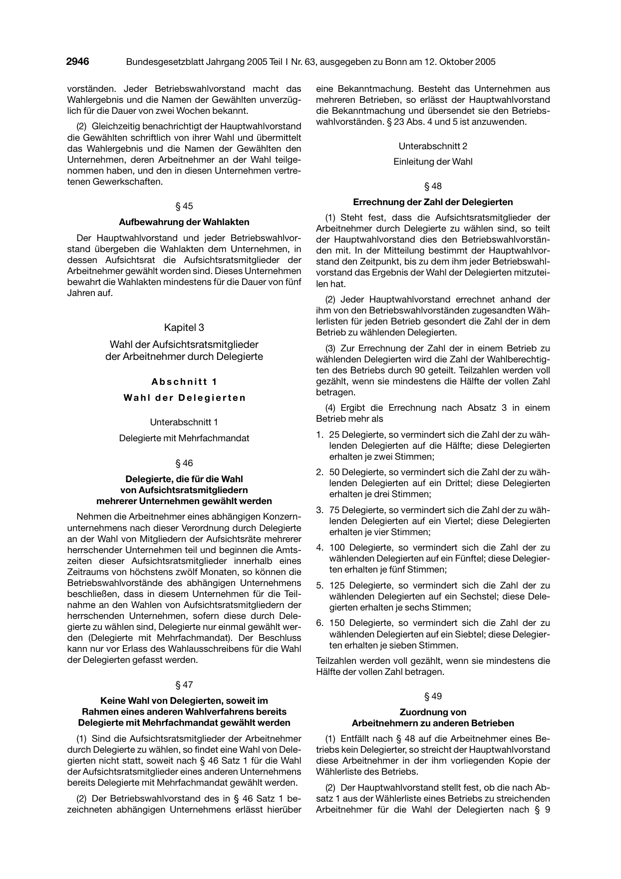 BGBl. 2005, Seite 2946 — Originalseite als Abbildung