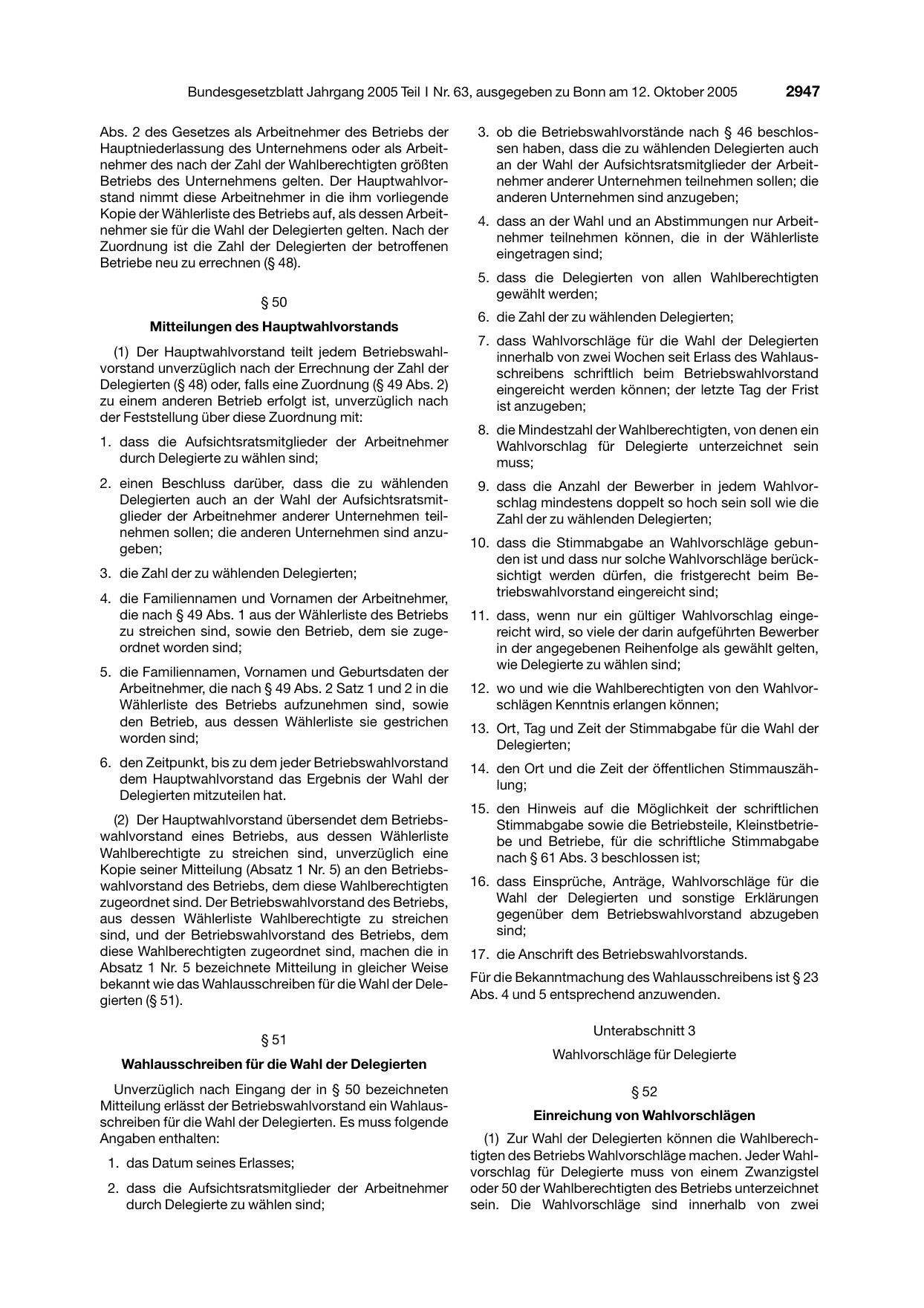 BGBl. 2005, Seite 2947 — Originalseite als Abbildung