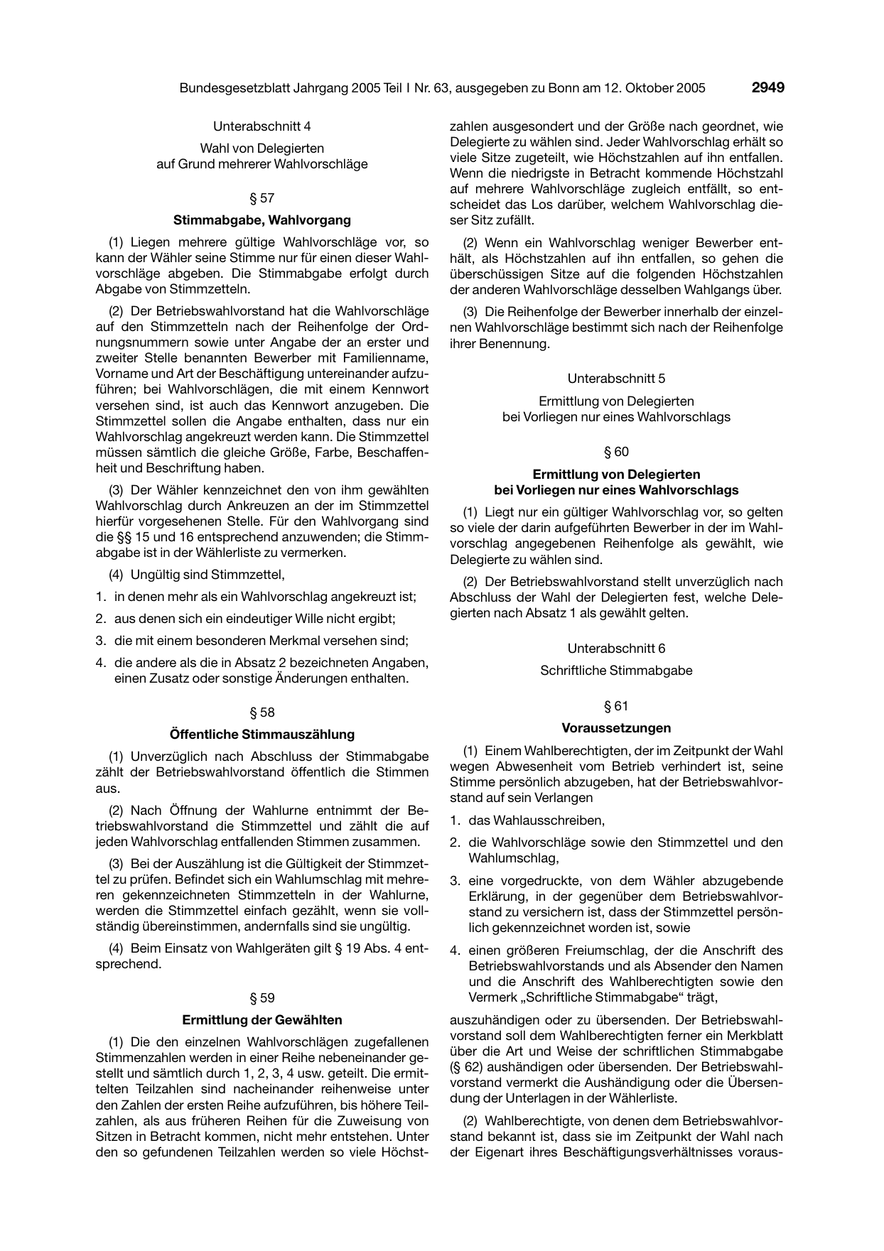 BGBl. 2005, Seite 2949 — Originalseite als Abbildung