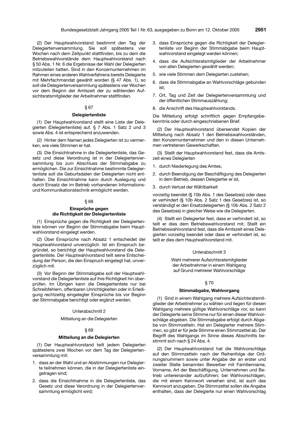 BGBl. 2005, Seite 2951 — Originalseite als Abbildung