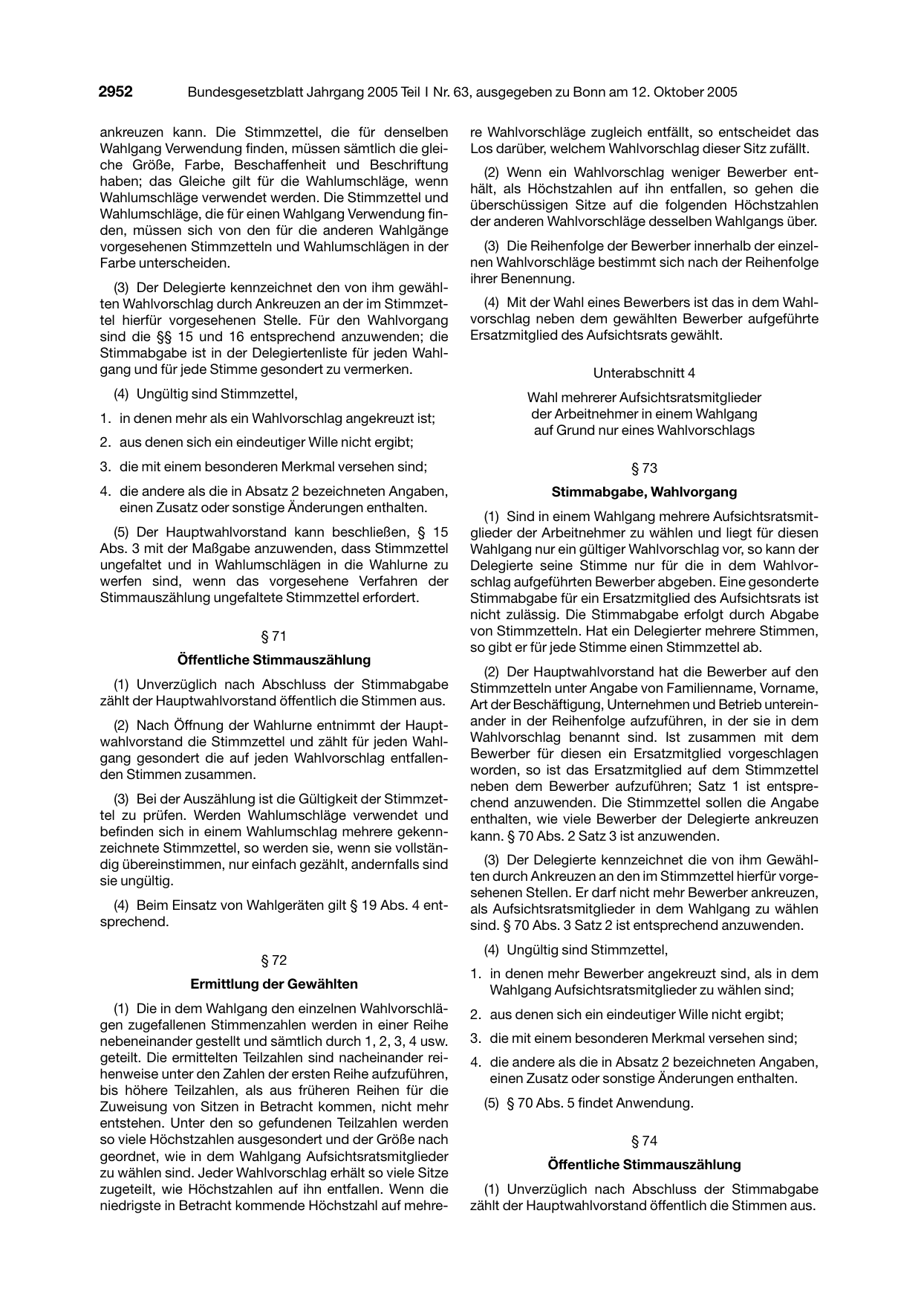 BGBl. 2005, Seite 2952 — Originalseite als Abbildung