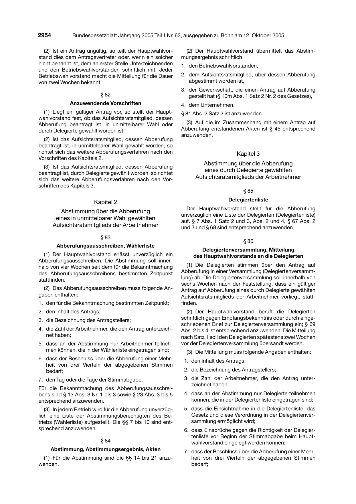 BGBl. 2005, Seite 2954 — Originalseite als Abbildung