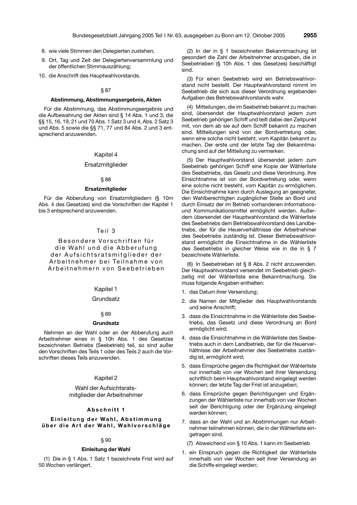 BGBl. 2005, Seite 2955 — Originalseite als Abbildung