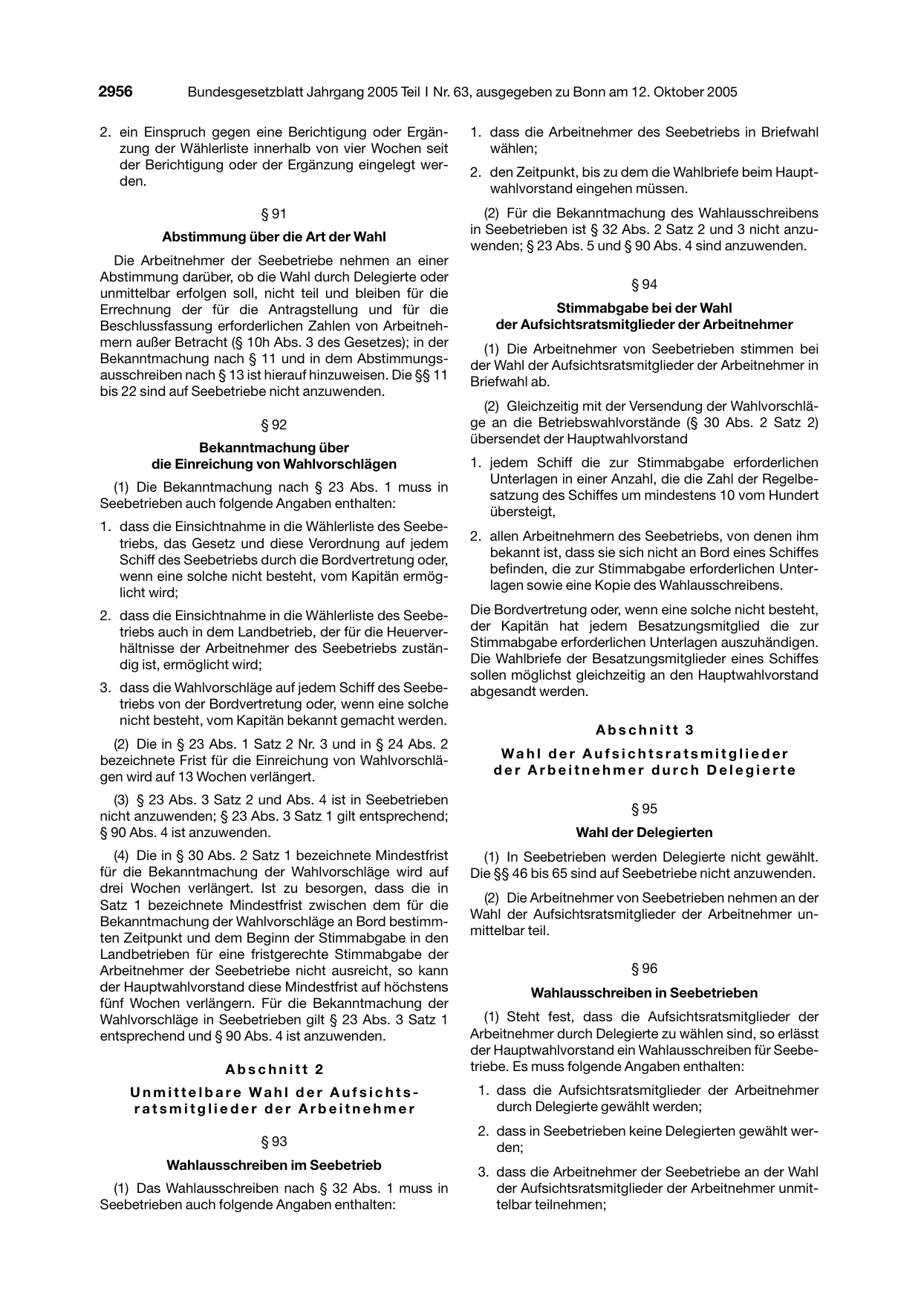 BGBl. 2005, Seite 2956 — Originalseite als Abbildung