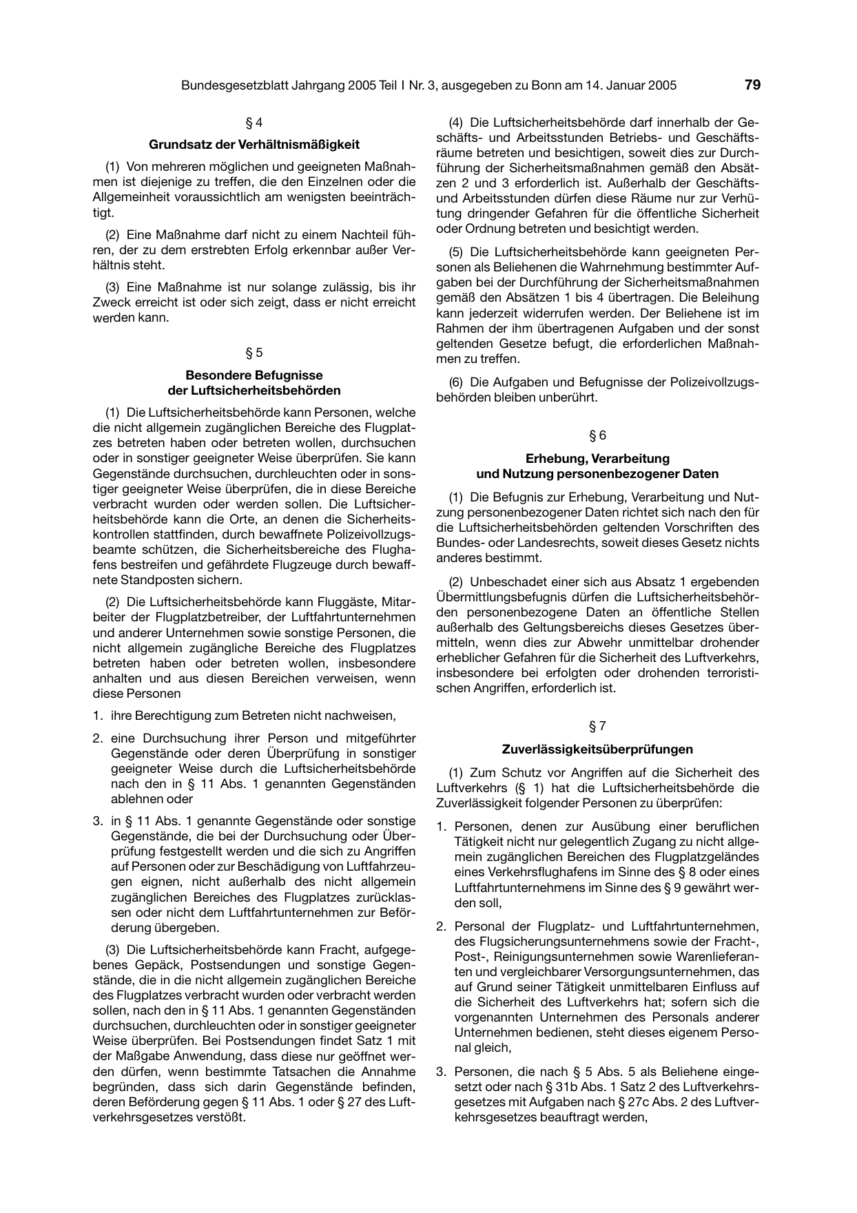BGBl. 2005, Seite 79 — Originalseite als Abbildung