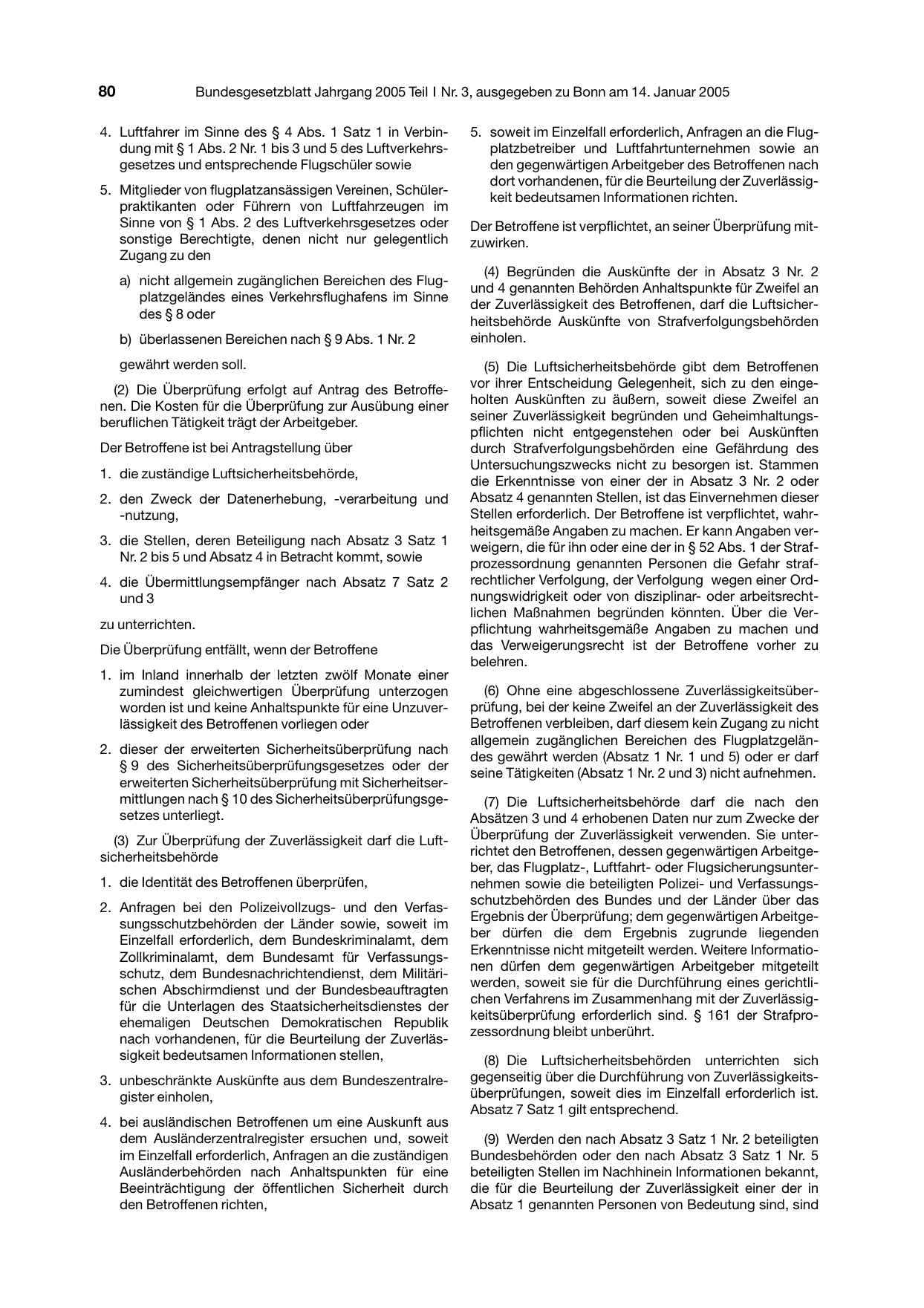 BGBl. 2005, Seite 80 — Originalseite als Abbildung