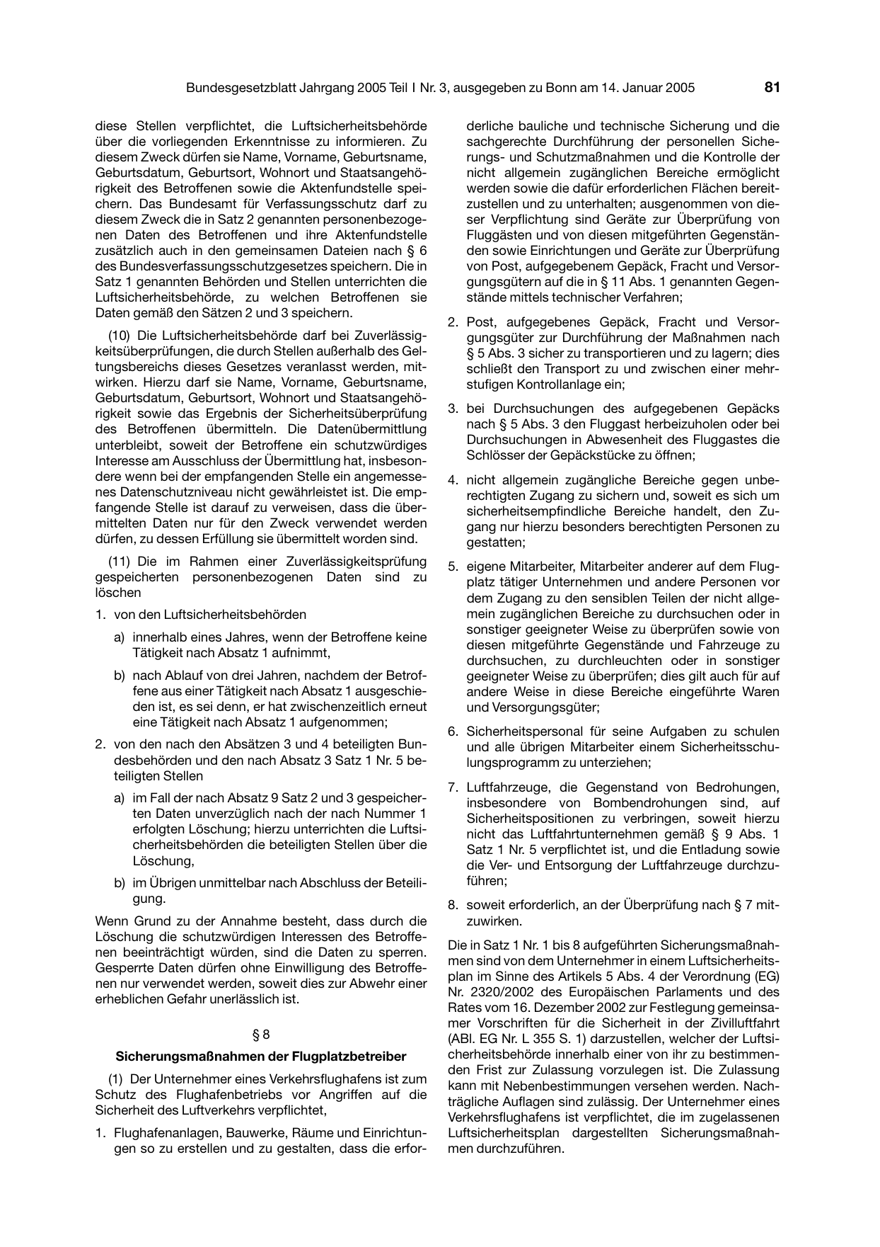 BGBl. 2005, Seite 81 — Originalseite als Abbildung