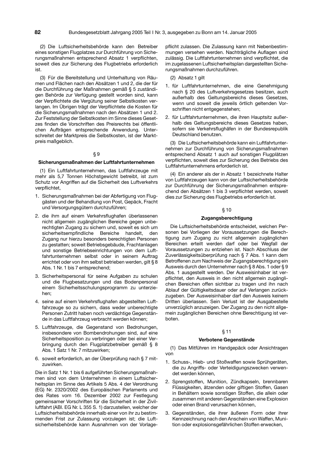 BGBl. 2005, Seite 82 — Originalseite als Abbildung