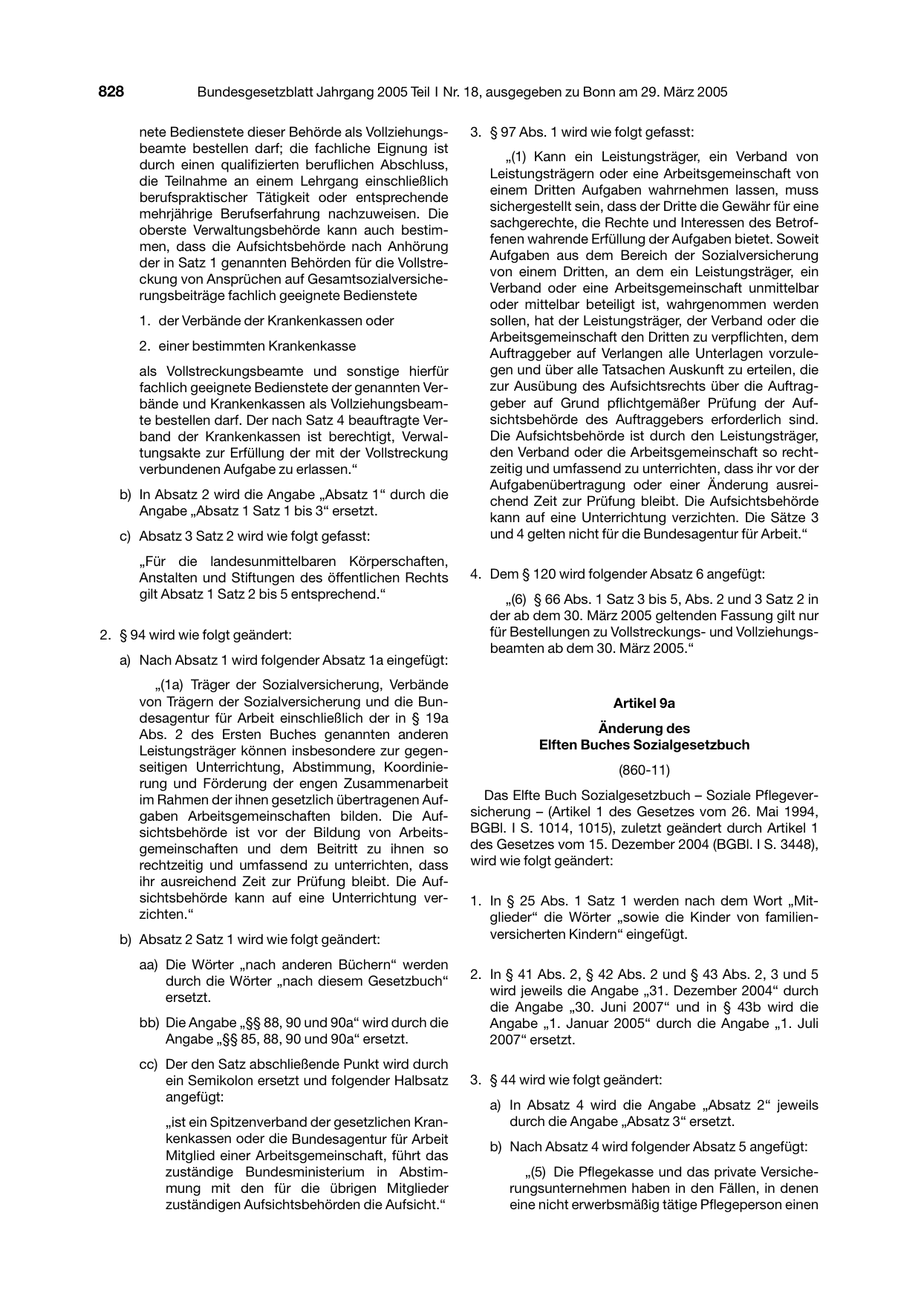 BGBl. 2005, Seite 828 — Originalseite als Abbildung