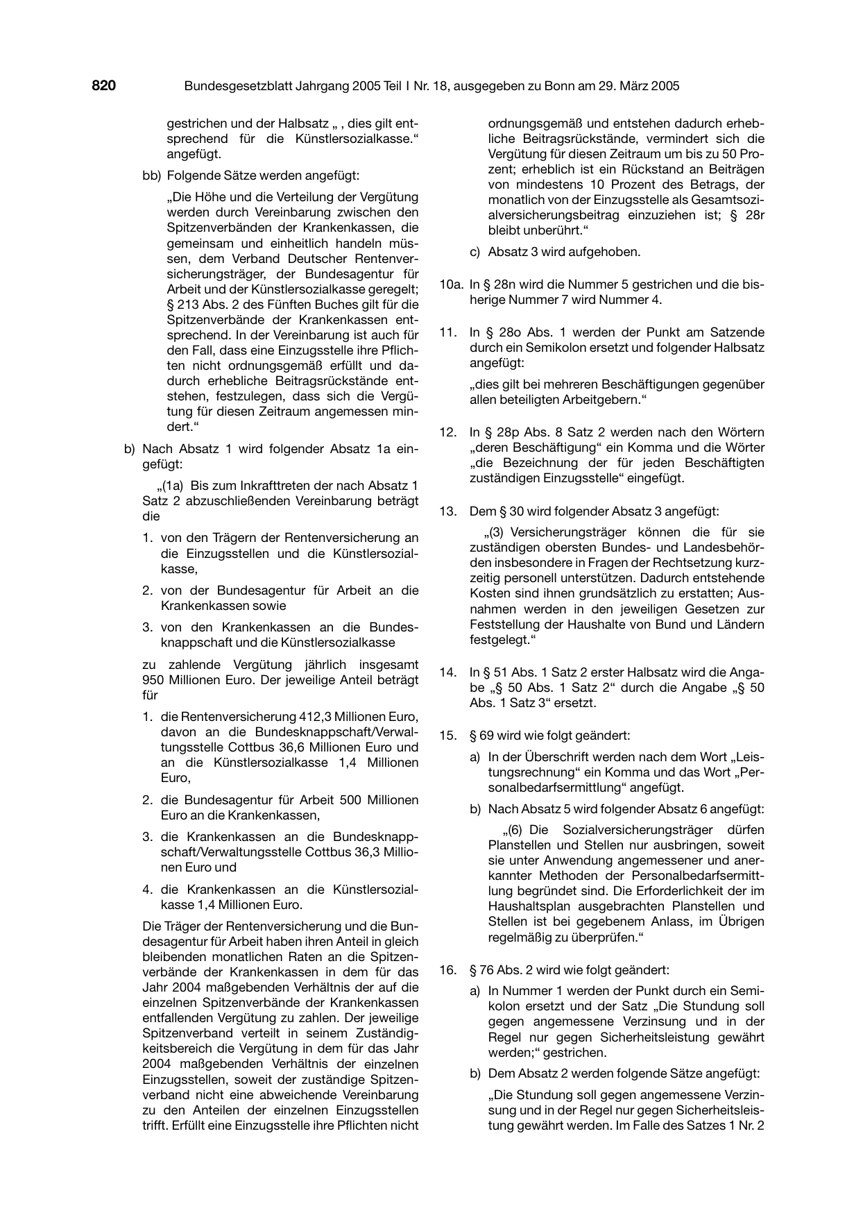 BGBl. 2005, Seite 820 — Originalseite als Abbildung