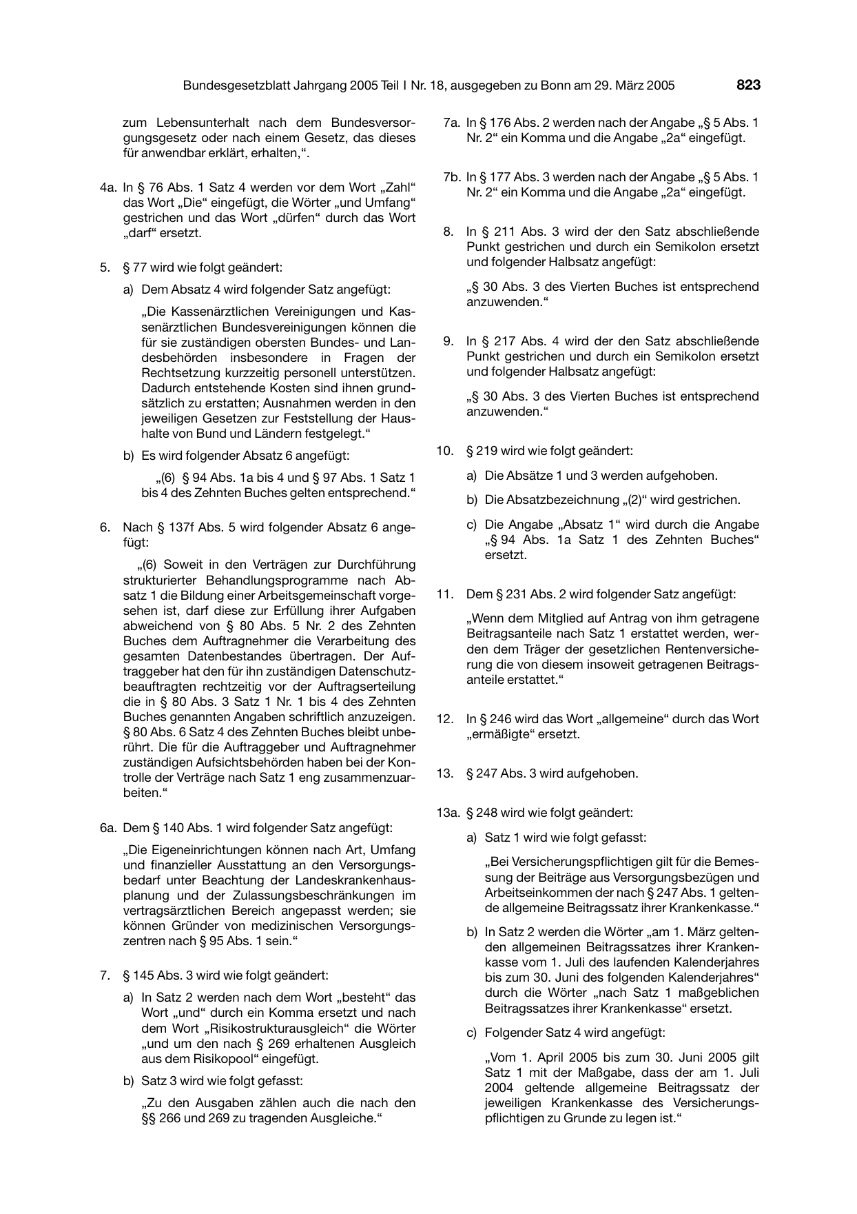 BGBl. 2005, Seite 823 — Originalseite als Abbildung