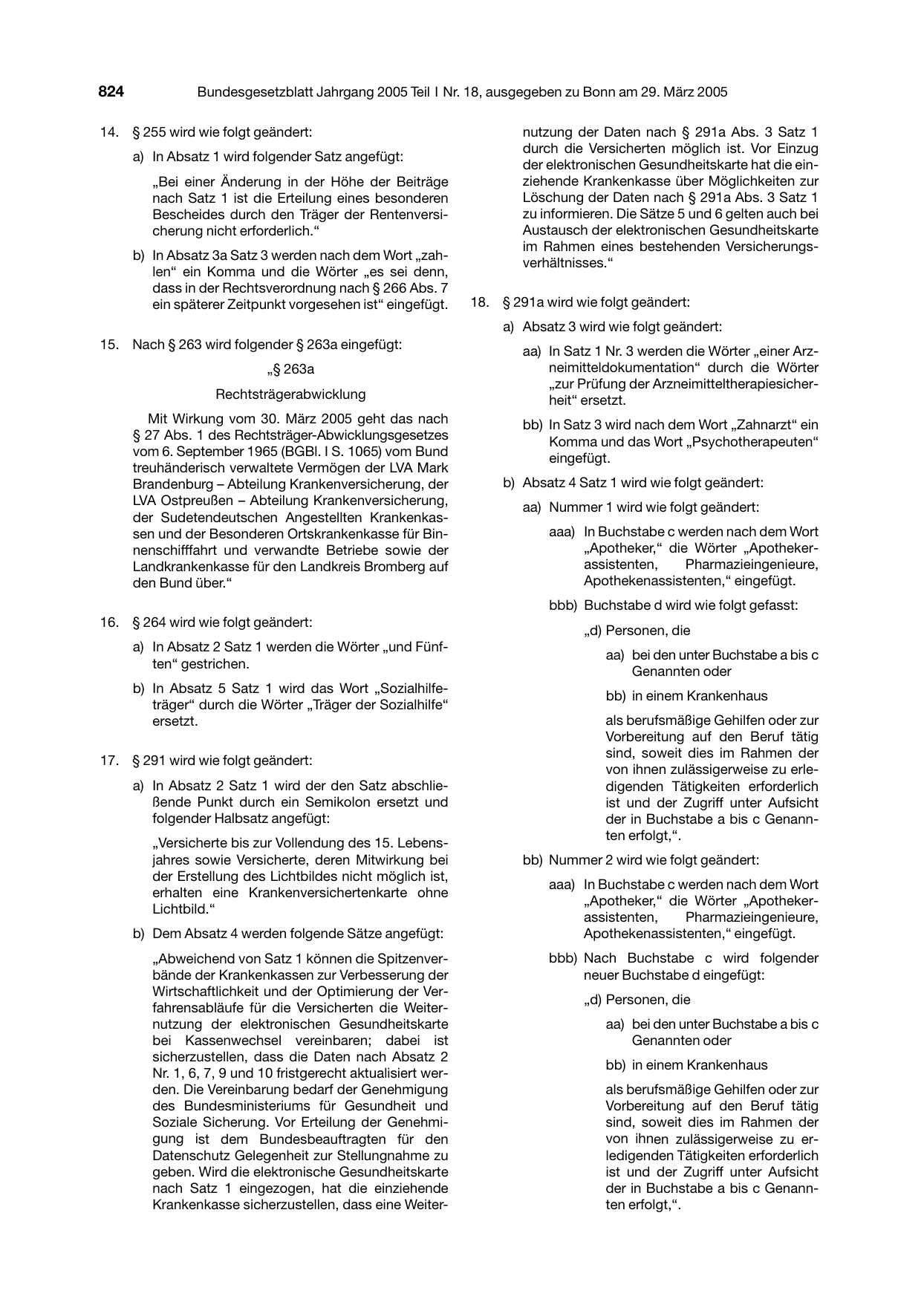 BGBl. 2005, Seite 824 — Originalseite als Abbildung